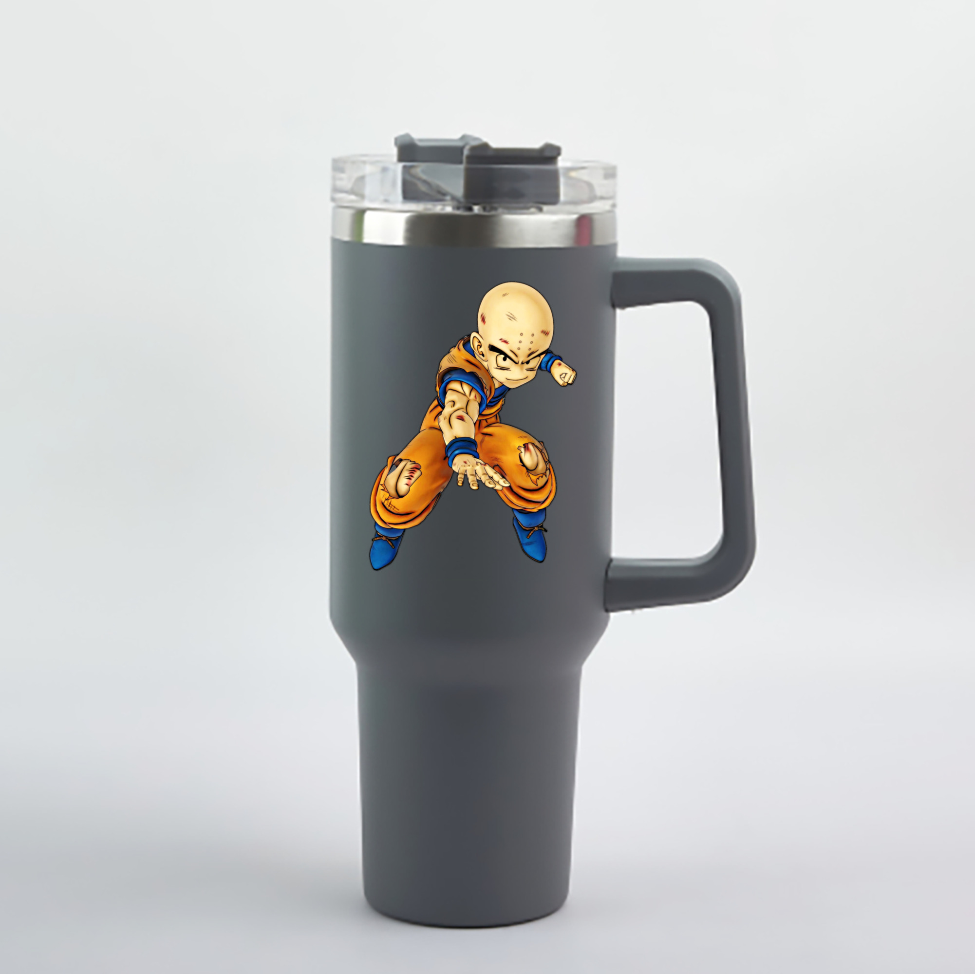 （画像用） ドラゴンボール クリリン DRAGON BALL krillin 1200mL車用タンブラー - クリスタルステッカー（プラスチックストロー付き）
