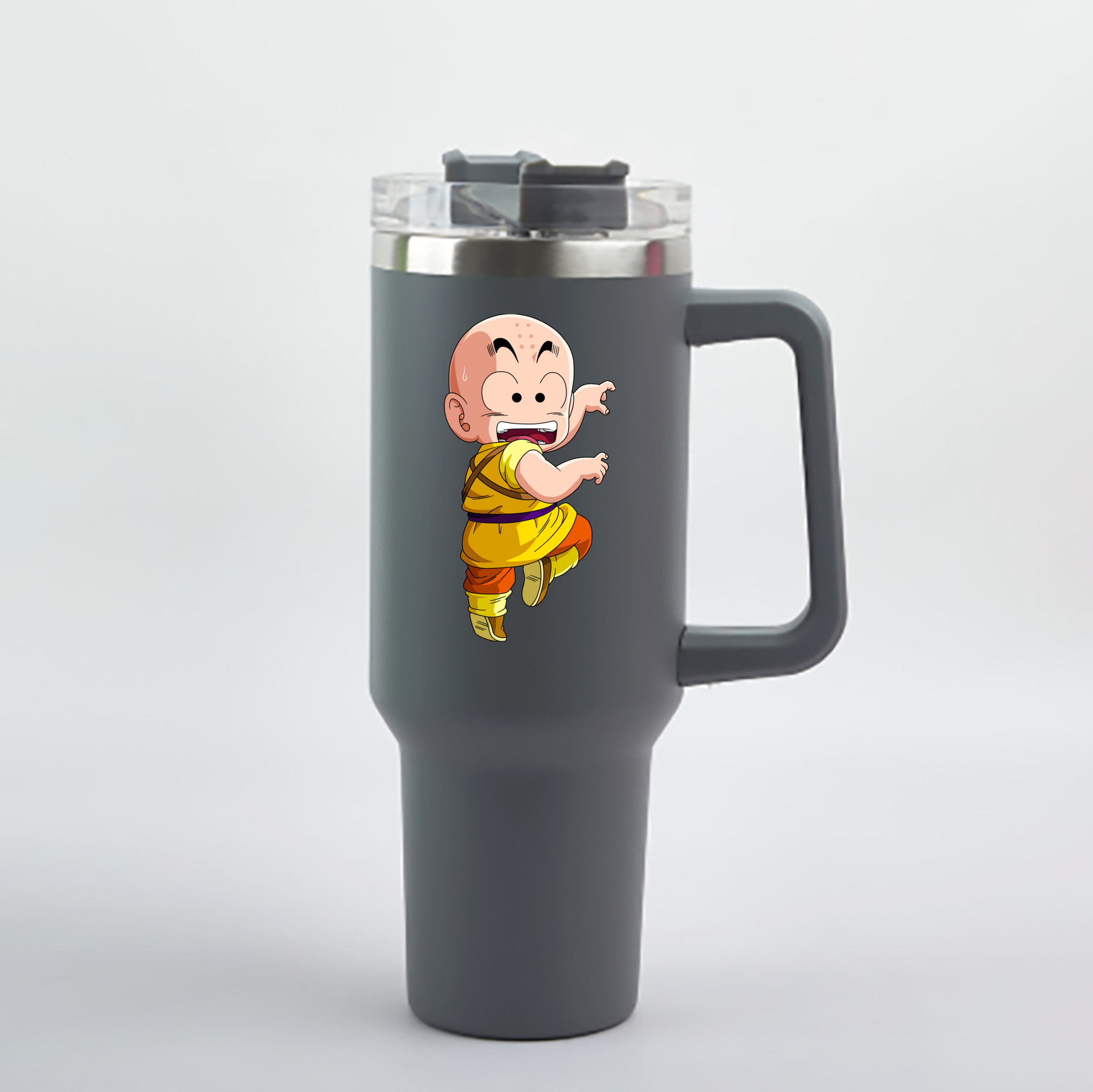 （画像用） ドラゴンボール クリリン DRAGON BALL krillin 1200mL車用タンブラー - クリスタルステッカー（プラスチックストロー付き）