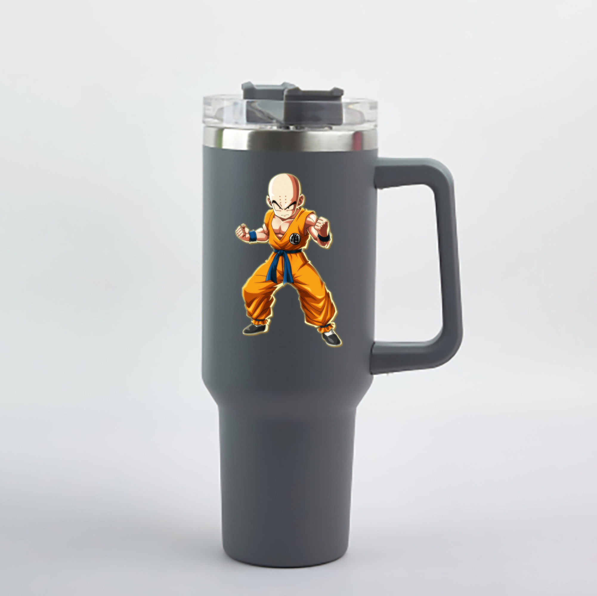 （画像用） ドラゴンボール クリリン DRAGON BALL krillin 1200mL車用タンブラー - クリスタルステッカー（プラスチックストロー付き）