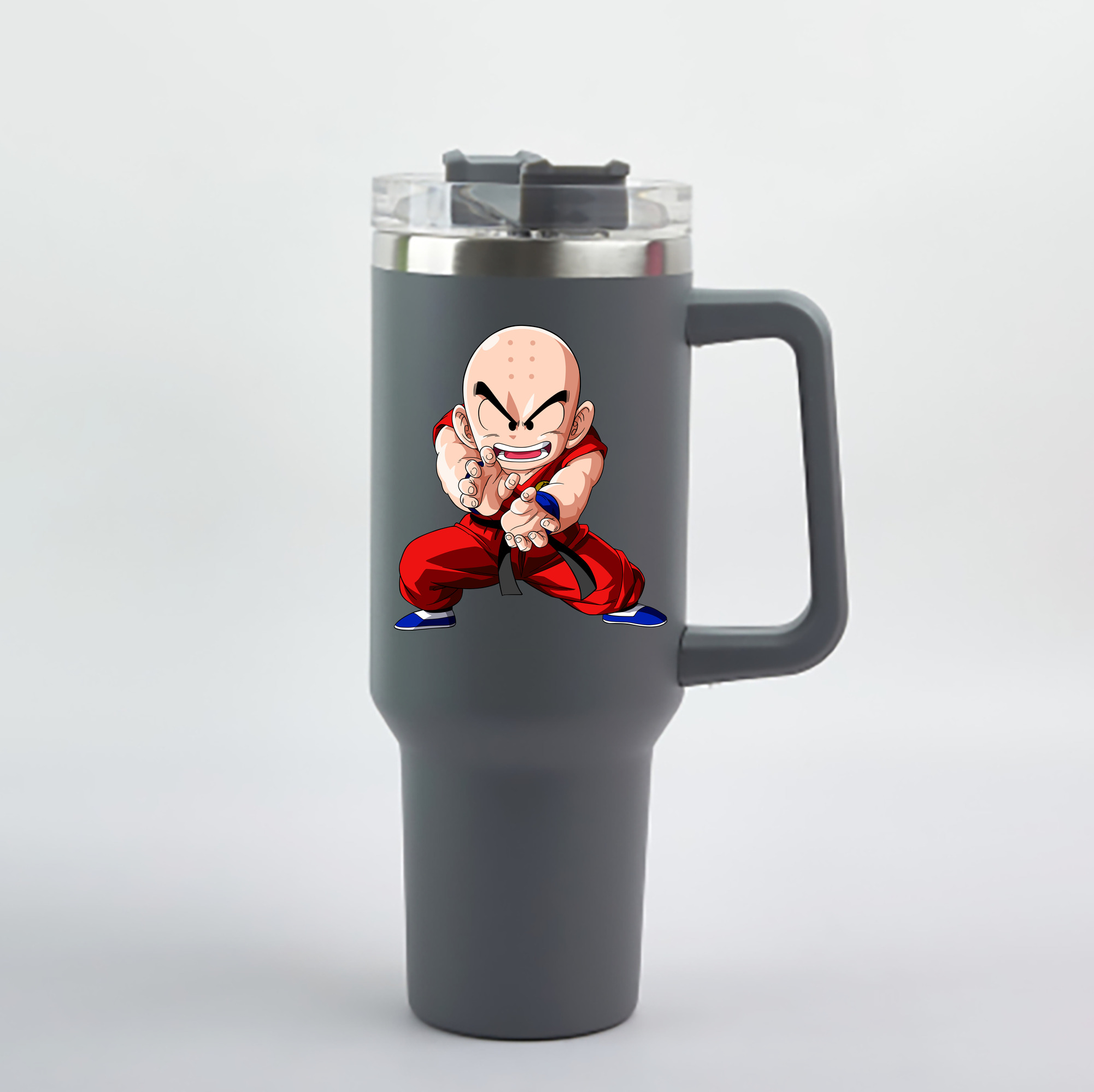（画像用） ドラゴンボール クリリン DRAGON BALL krillin 1200mL車用タンブラー - クリスタルステッカー（プラスチックストロー付き）