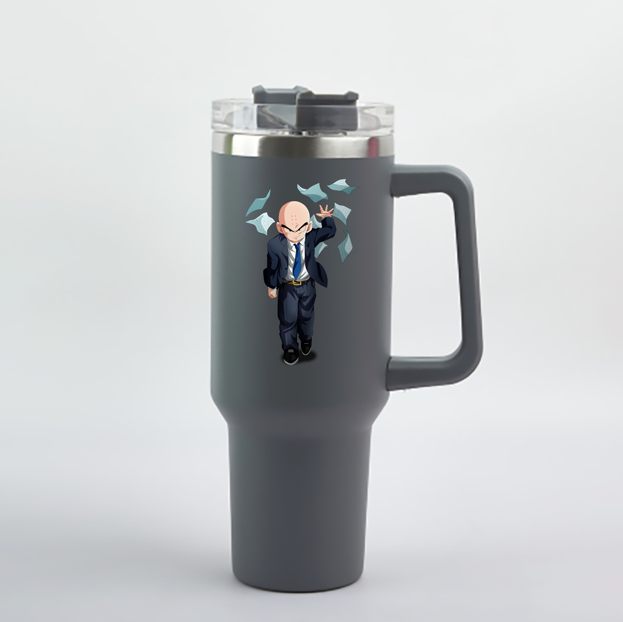 （画像用） ドラゴンボール クリリン DRAGON BALL krillin 1200mL車用タンブラー - クリスタルステッカー（プラスチックストロー付き）