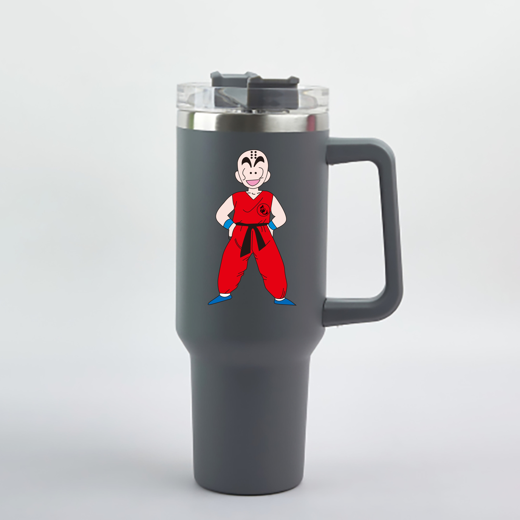 （画像用） ドラゴンボール クリリン DRAGON BALL krillin 1200mL車用タンブラー - クリスタルステッカー（プラスチックストロー付き）