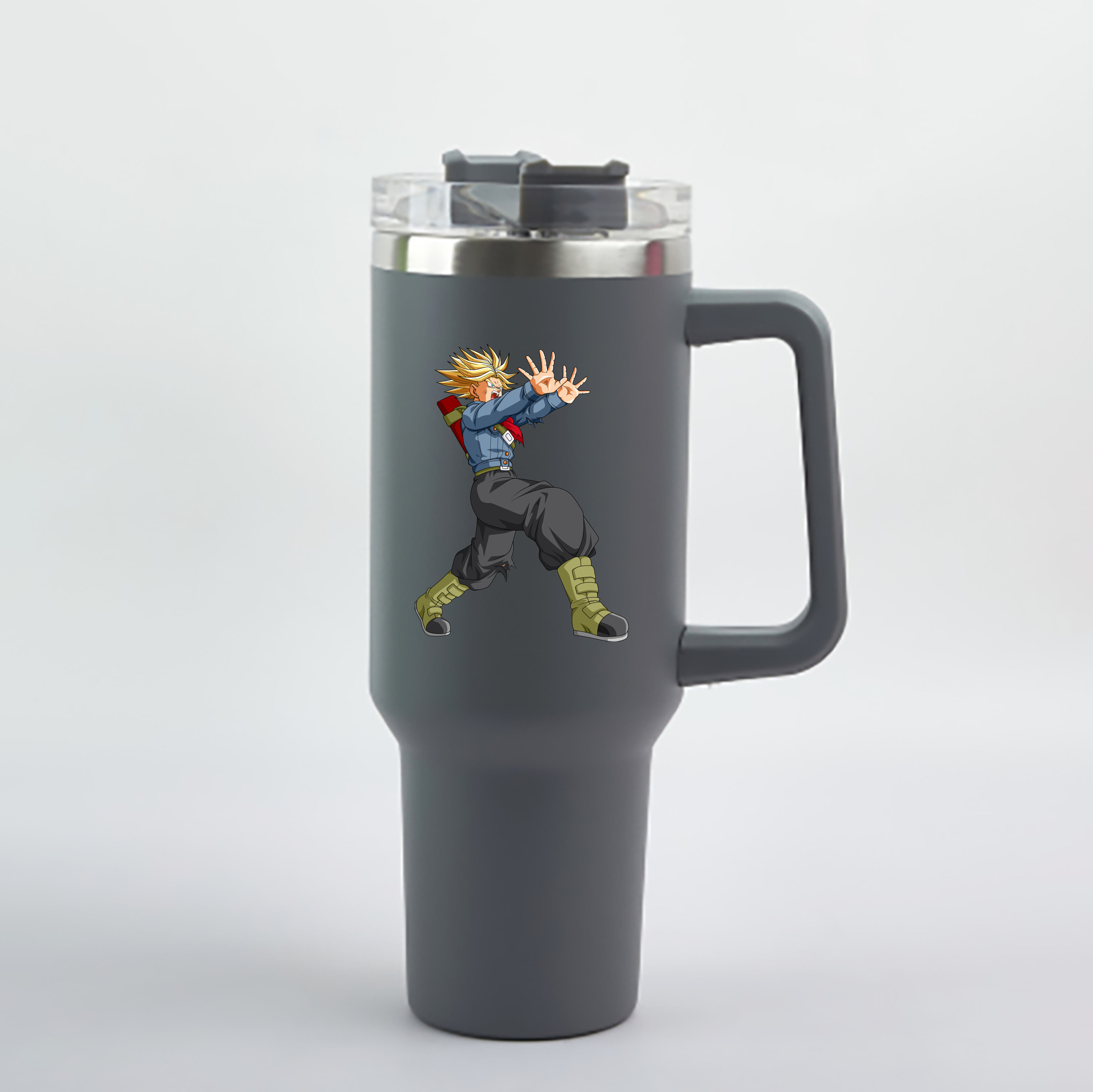 （画像用） ドラゴンボール トランクス（Torankusu）DRAGON BALL Trunks 1200mL車用タンブラー - クリスタルステッカー（プラスチックストロー付き）