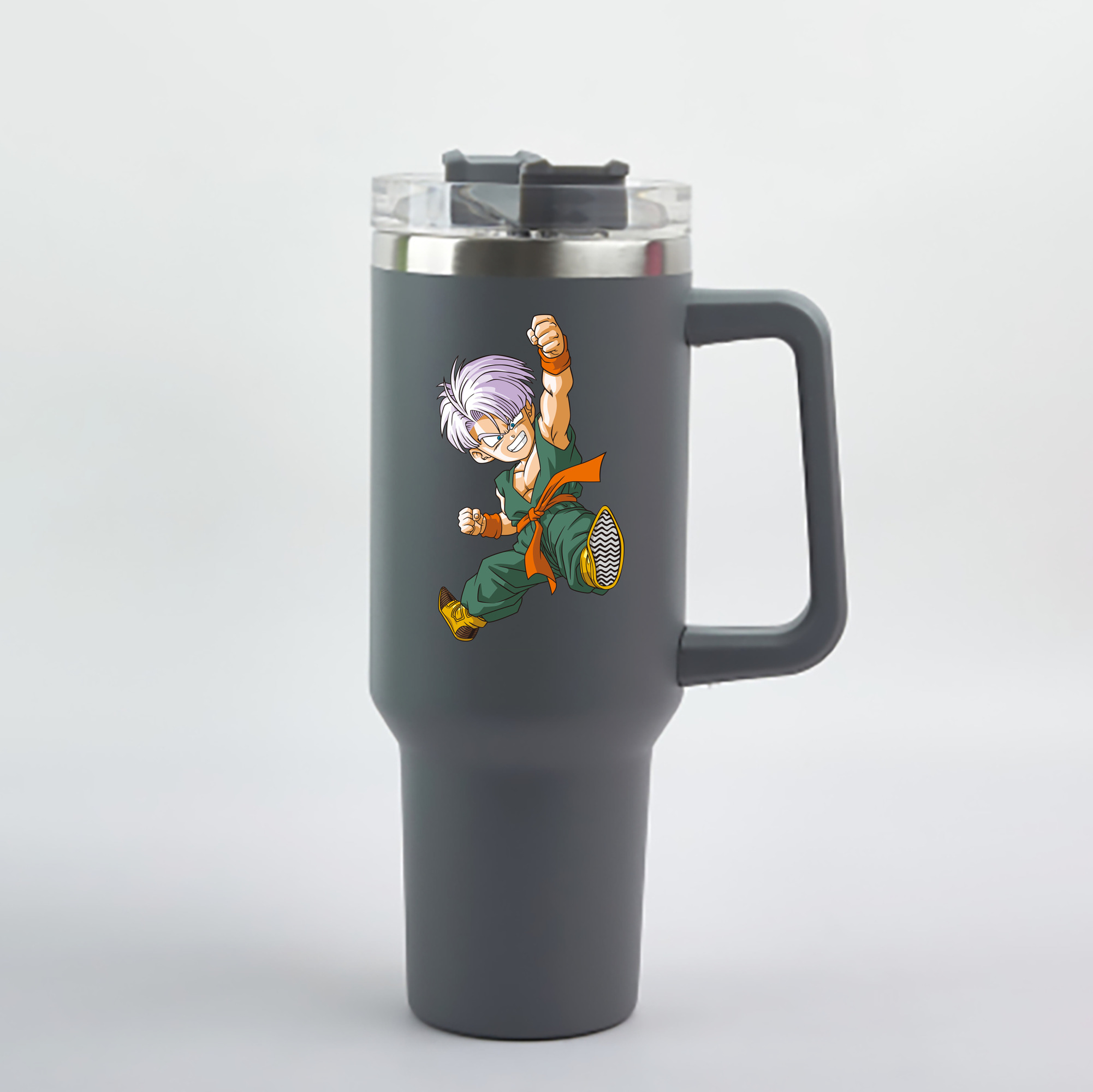 （画像用） ドラゴンボール トランクス（Torankusu）DRAGON BALL Trunks 1200mL車用タンブラー - クリスタルステッカー（プラスチックストロー付き）