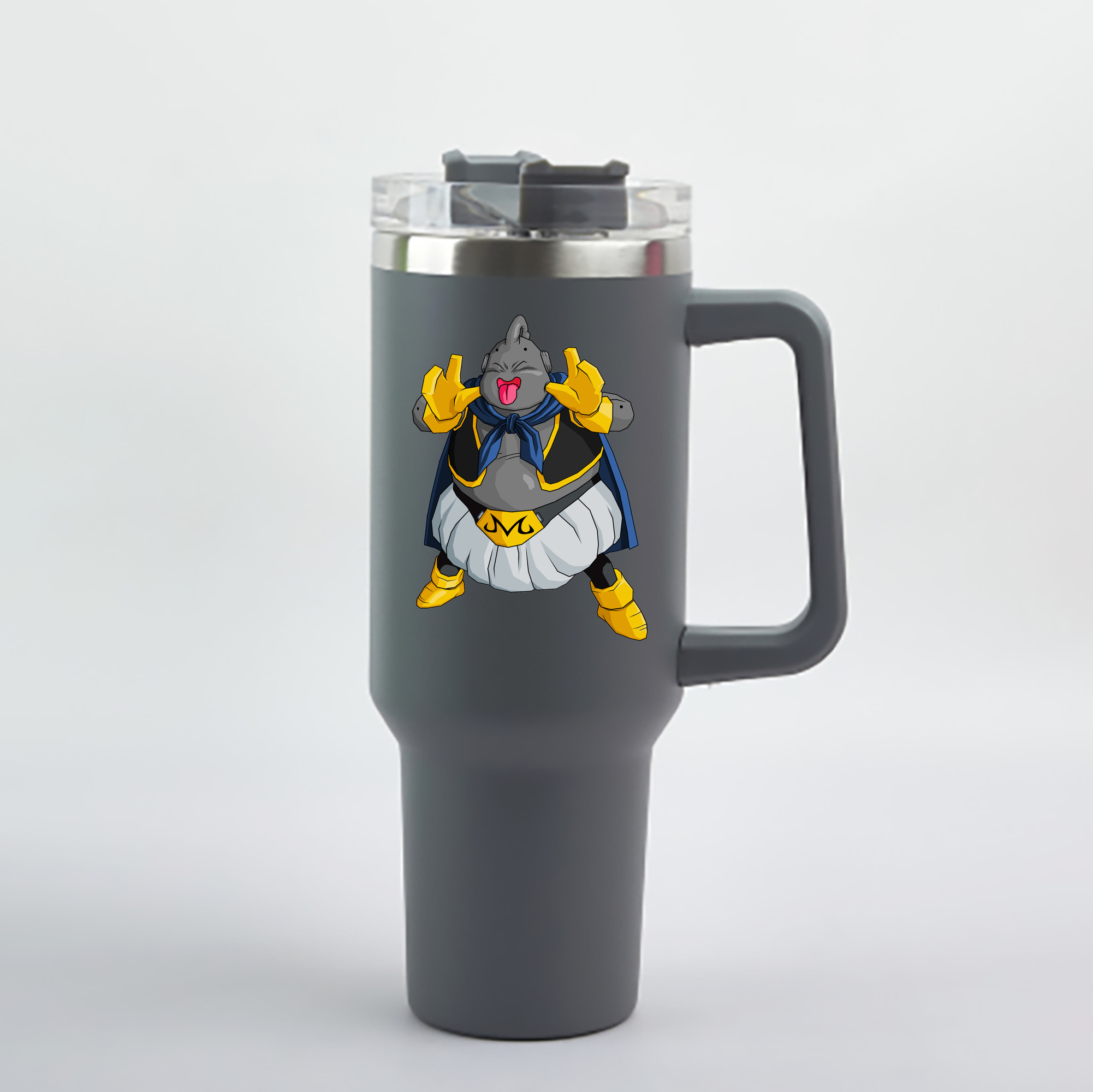 （画像用） ドラゴンボール 魔人ブウ DRAGON BALL Majin Buu 1200mL車用タンブラー - クリスタルステッカー（プラスチックストロー付き）