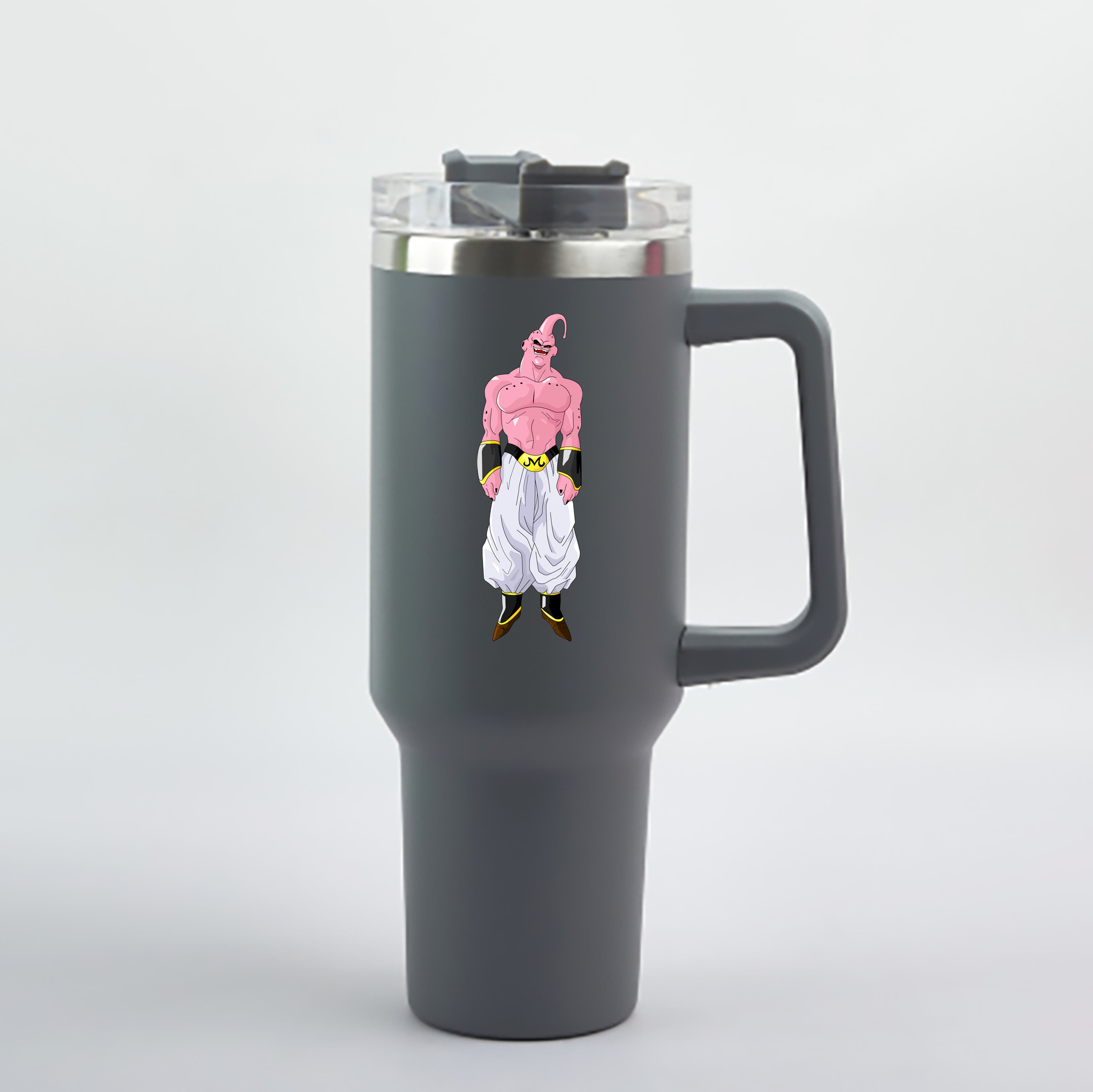 （画像用） ドラゴンボール 魔人ブウ DRAGON BALL Majin Buu 1200mL車用タンブラー - クリスタルステッカー（プラスチックストロー付き）