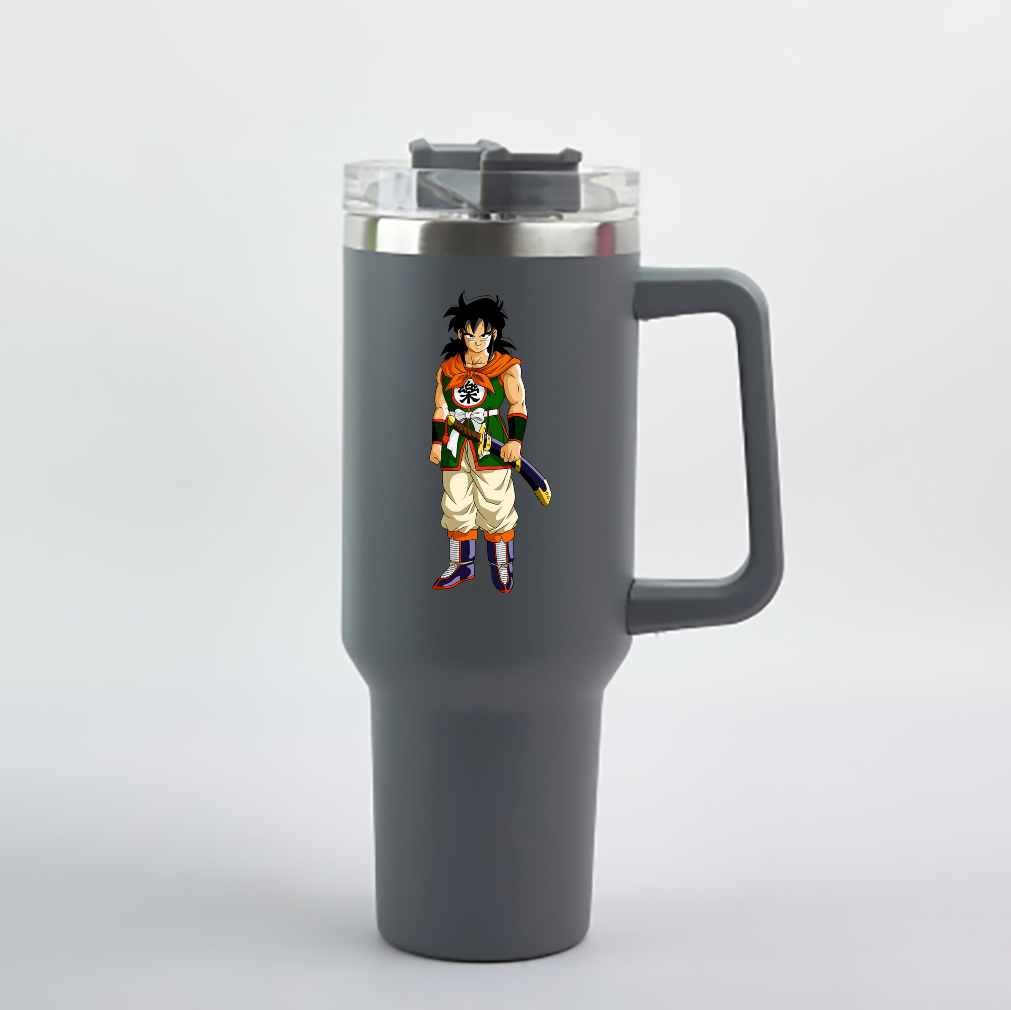 （画像用） ドラゴンボール ヤムチャ DRAGON BALL Yamcha 1200mL車用タンブラー - クリスタルステッカー（プラスチックストロー付き）