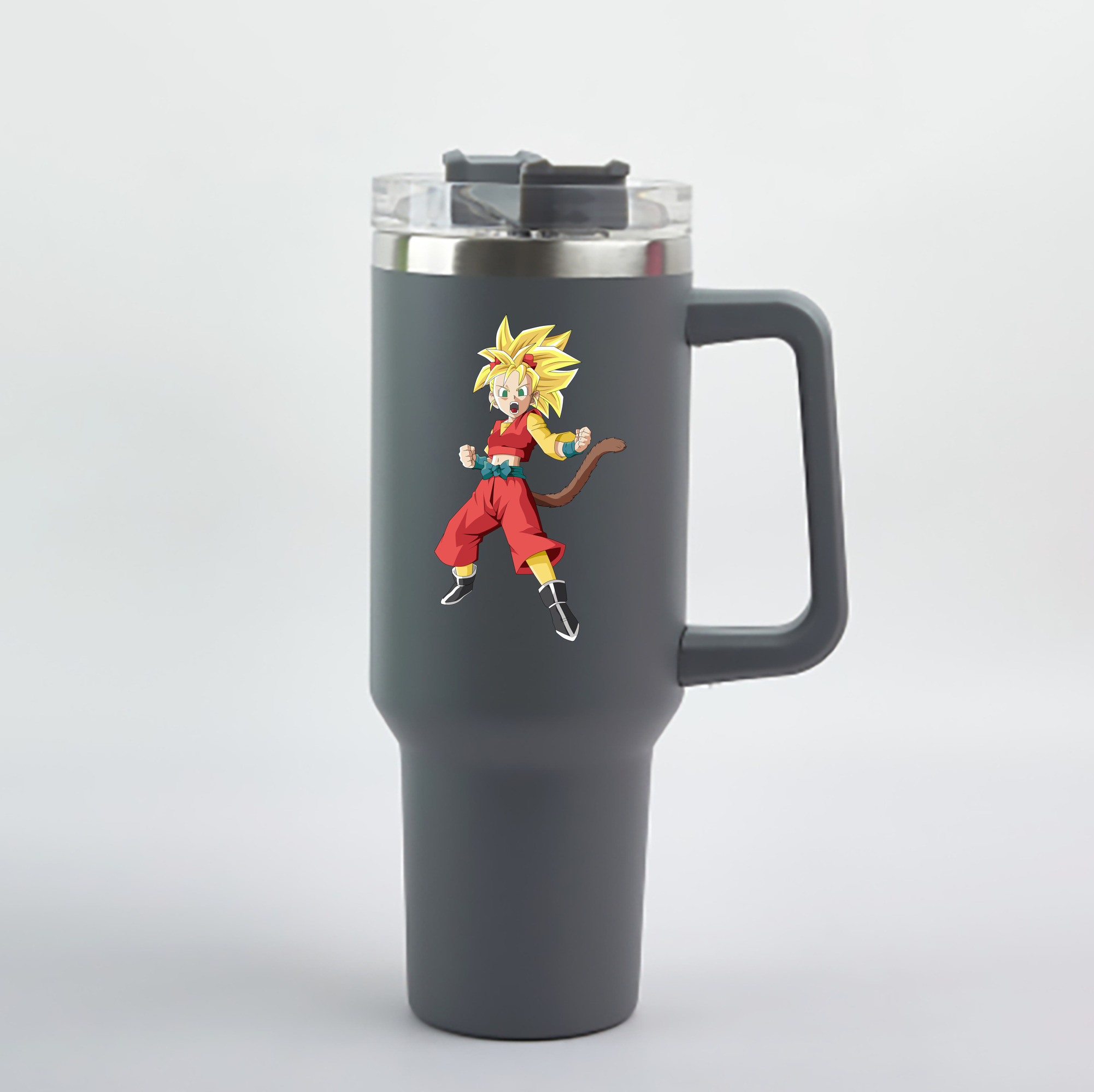 （画像用） ドラゴンボール カリフラ DRAGON BALL Caulifla 1200mL車用タンブラー - クリスタルステッカー（プラスチックストロー付き）