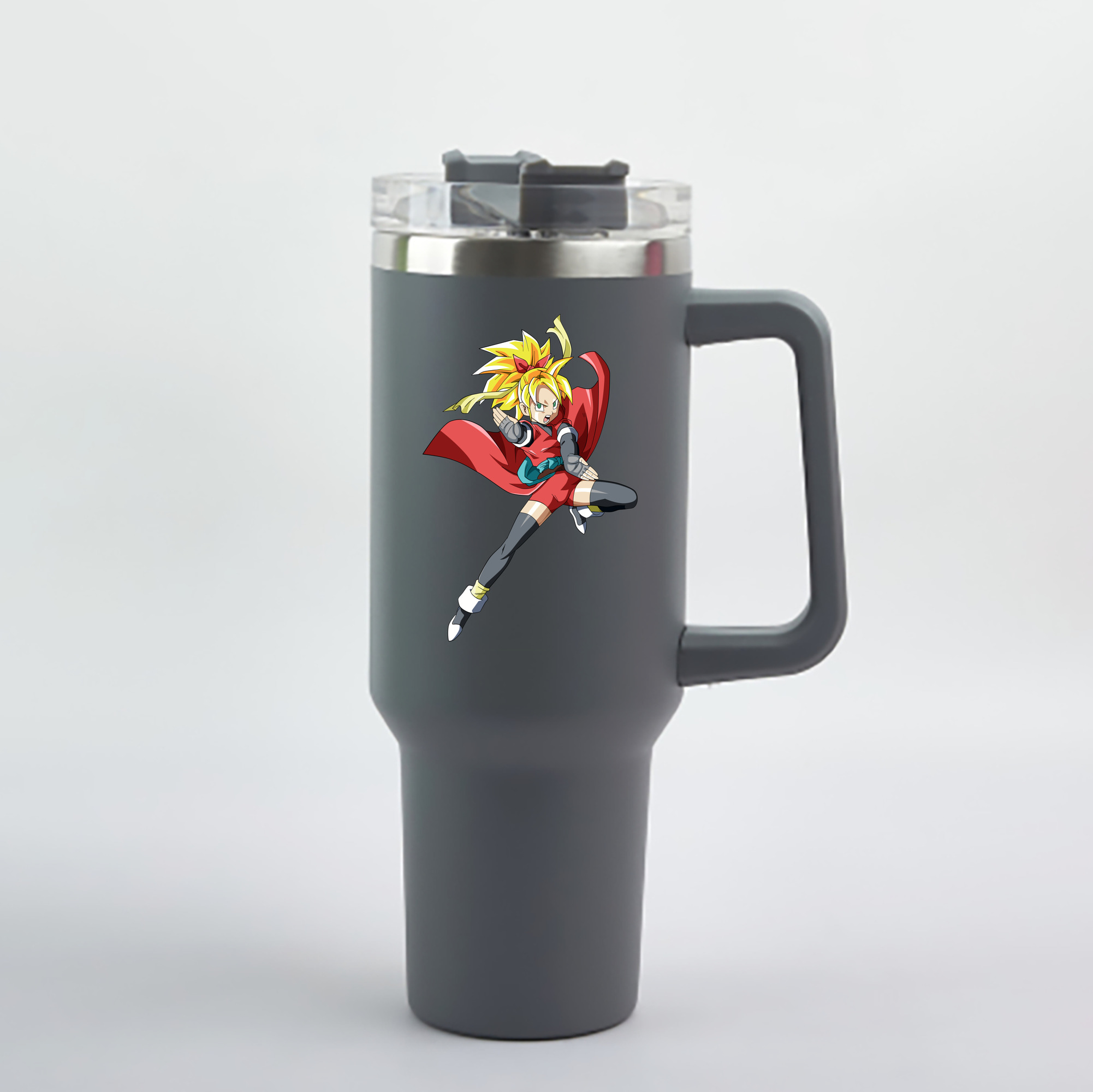 （画像用） ドラゴンボール カリフラ DRAGON BALL Caulifla 1200mL車用タンブラー - クリスタルステッカー（プラスチックストロー付き）