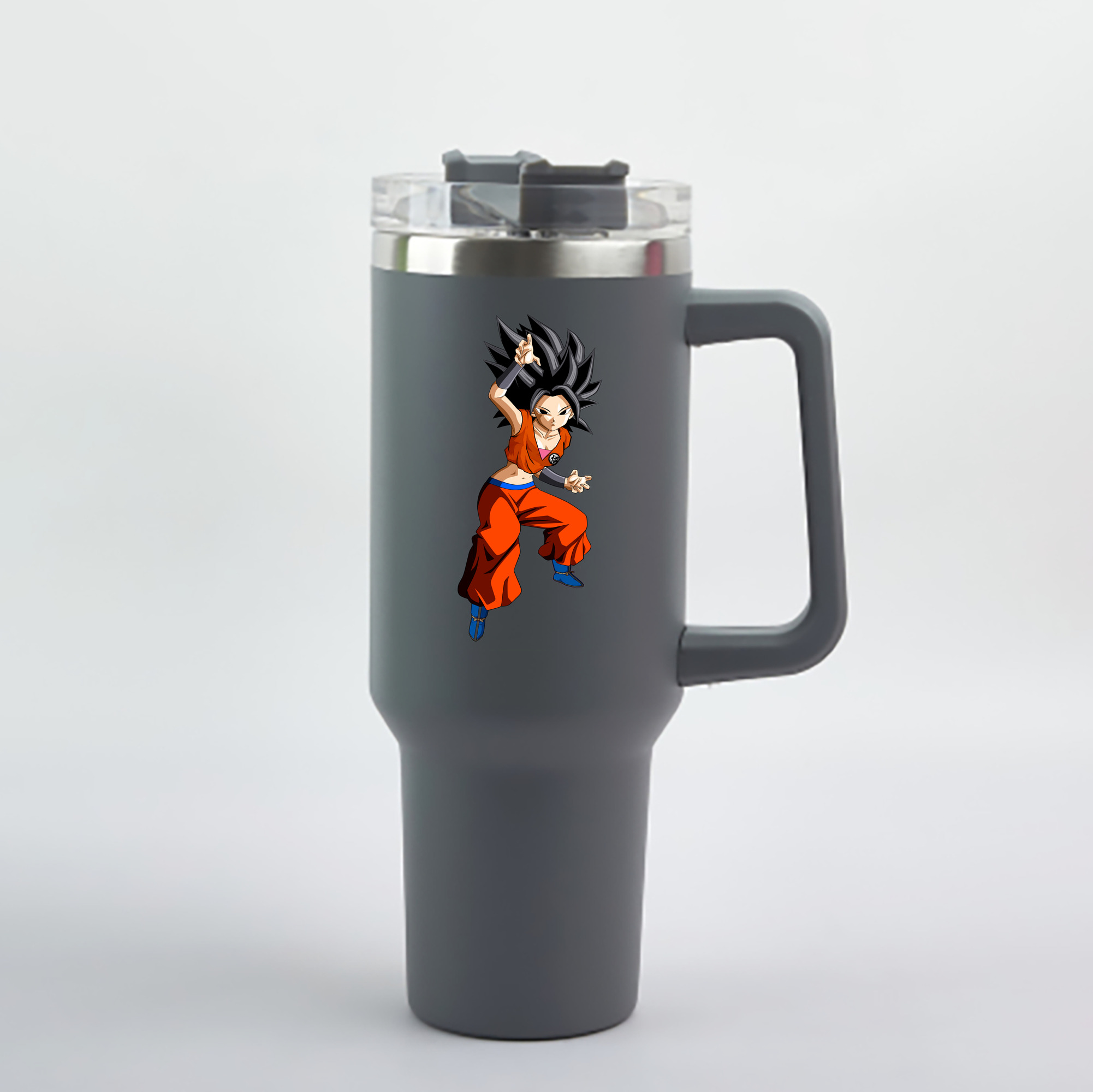 （画像用） ドラゴンボール カリフラ DRAGON BALL Caulifla 1200mL車用タンブラー - クリスタルステッカー（プラスチックストロー付き）