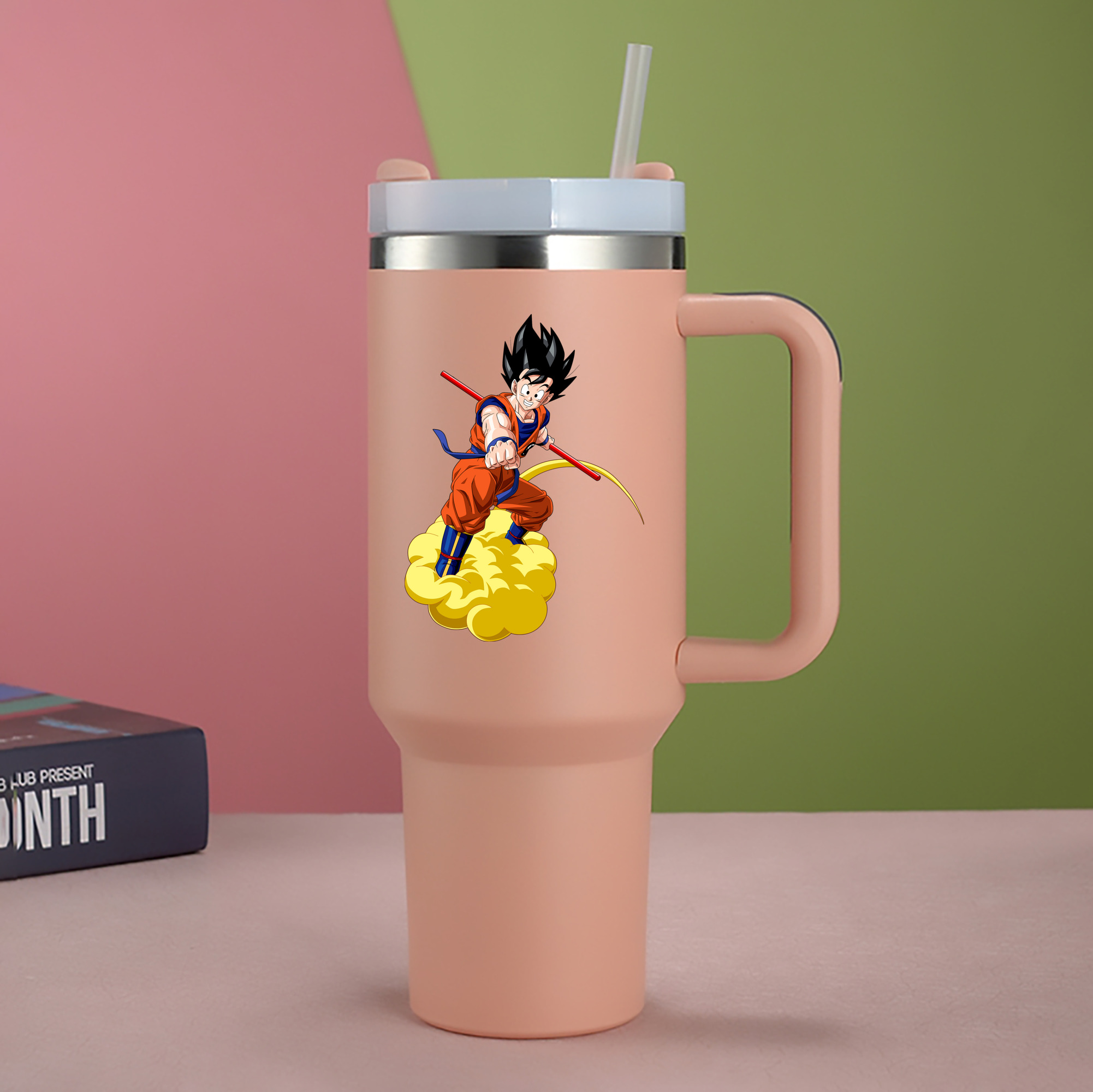 （画像用） ドラゴンボール 孫 悟飯（そんごはん）DRAGON BALL Son Gohan 1200mL車用タンブラー - クリスタルステッカー（プラスチックストロー付き）