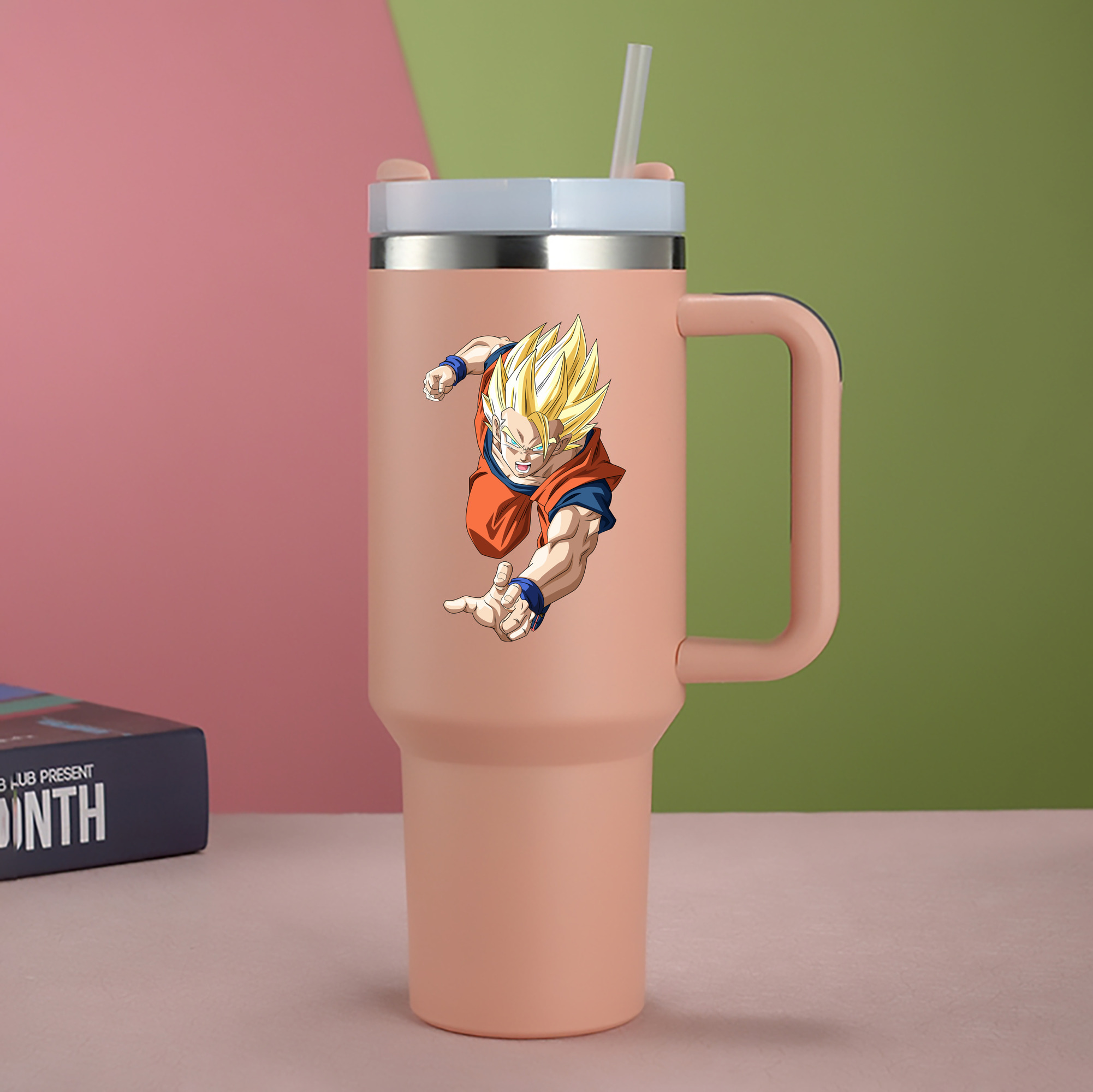 （画像用） ドラゴンボール 孫 悟飯（そんごはん）DRAGON BALL Son Gohan 1200mL車用タンブラー - クリスタルステッカー（プラスチックストロー付き）