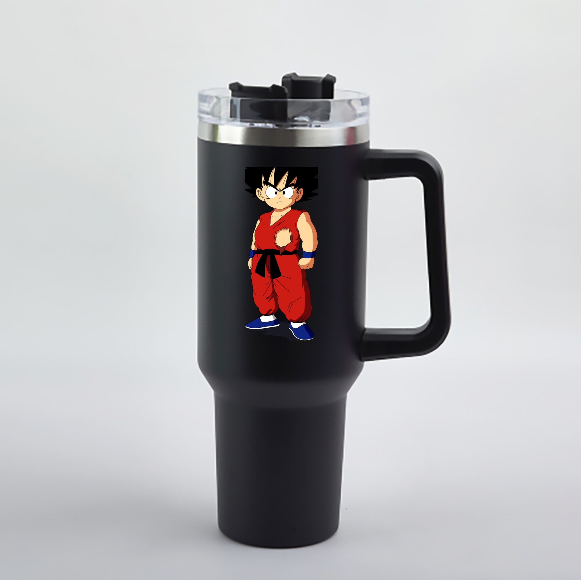 （画像用） ドラゴンボール 孫悟空（そん ごくう）Son Goku カカロット DRAGON BALL Kakarotto 1200mL車用タンブラー - クリスタルステッカー（プラスチックストロー付き）