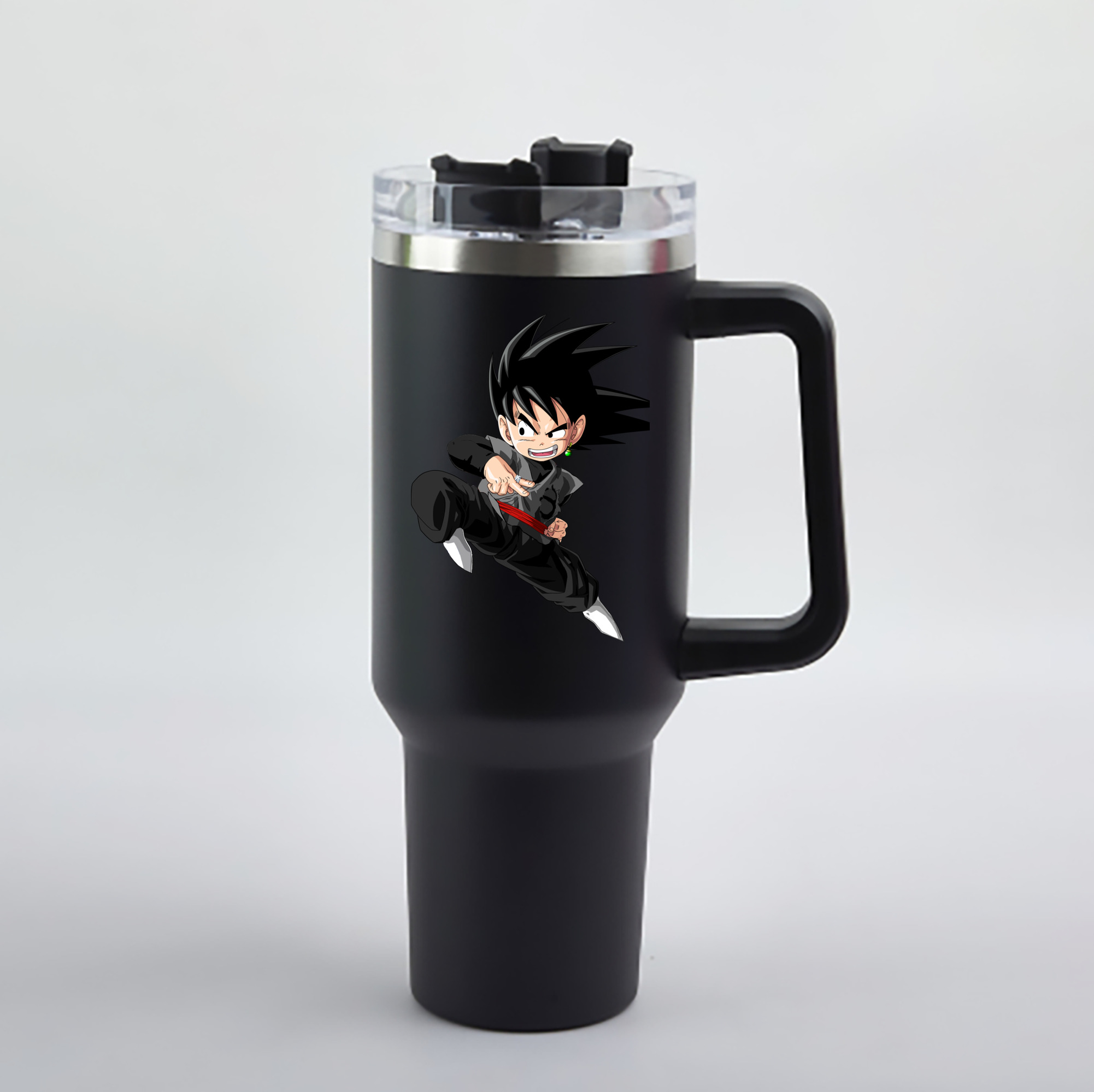 （画像用） ドラゴンボール 孫悟空（そん ごくう）Son Goku カカロット DRAGON BALL Kakarotto 1200mL車用タンブラー - クリスタルステッカー（プラスチックストロー付き）