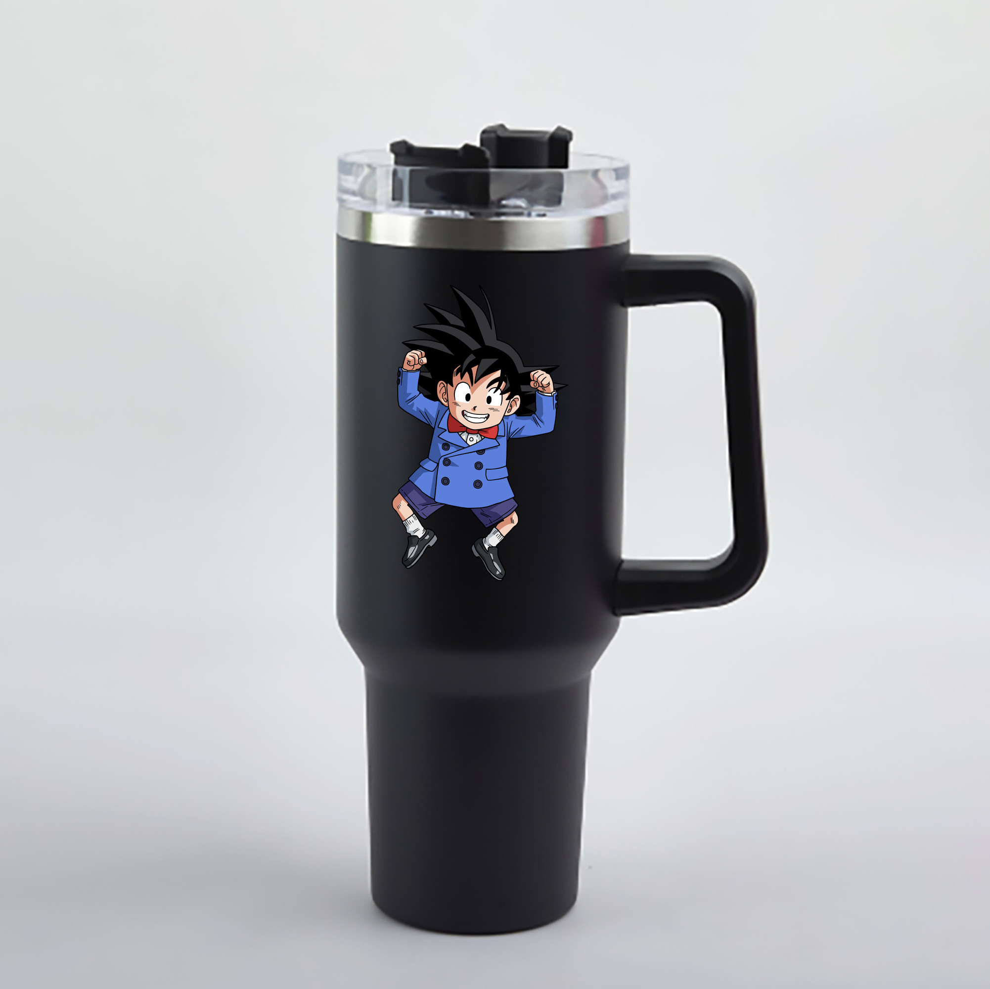 （画像用） ドラゴンボール 孫悟空（そん ごくう）Son Goku カカロット DRAGON BALL Kakarotto 1200mL車用タンブラー - クリスタルステッカー（プラスチックストロー付き）