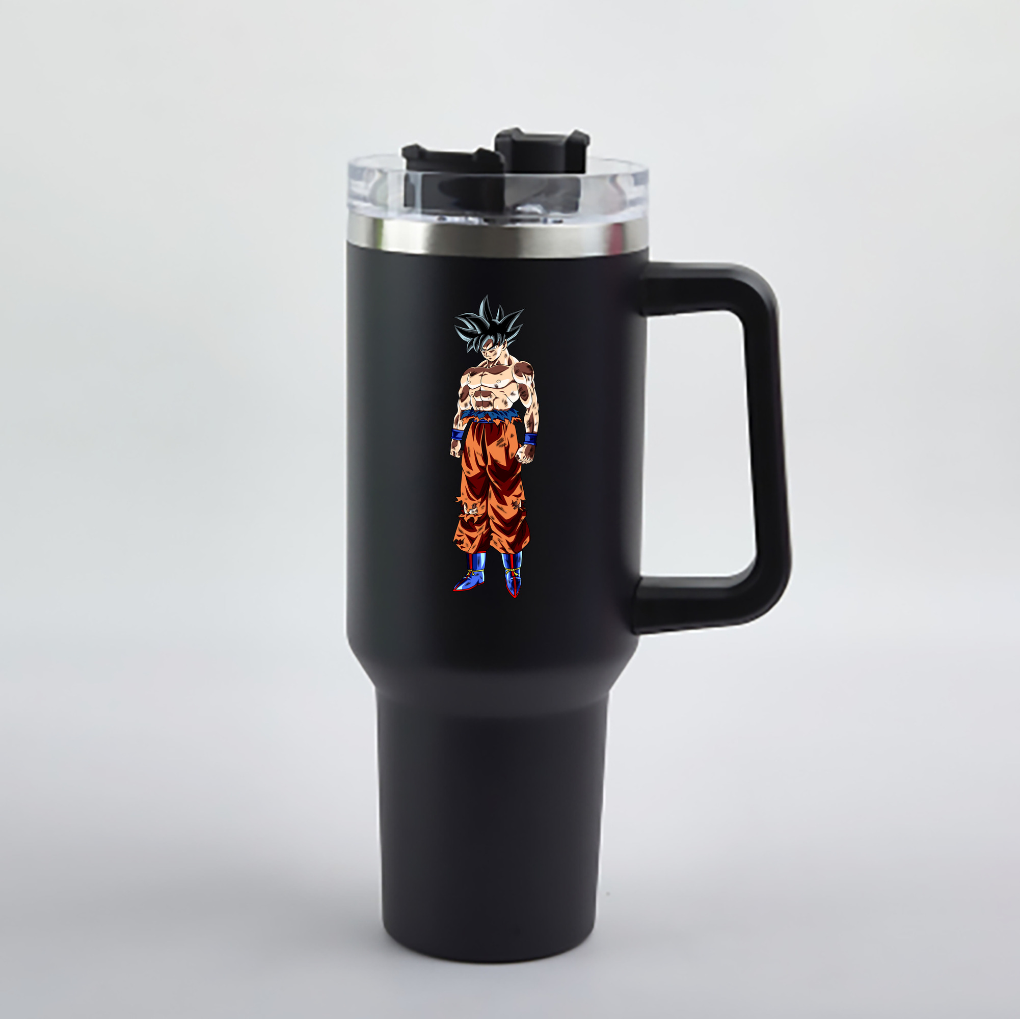 （画像用） ドラゴンボール 孫悟空（そん ごくう）Son Goku カカロット DRAGON BALL Kakarotto 1200mL車用タンブラー - クリスタルステッカー（プラスチックストロー付き）