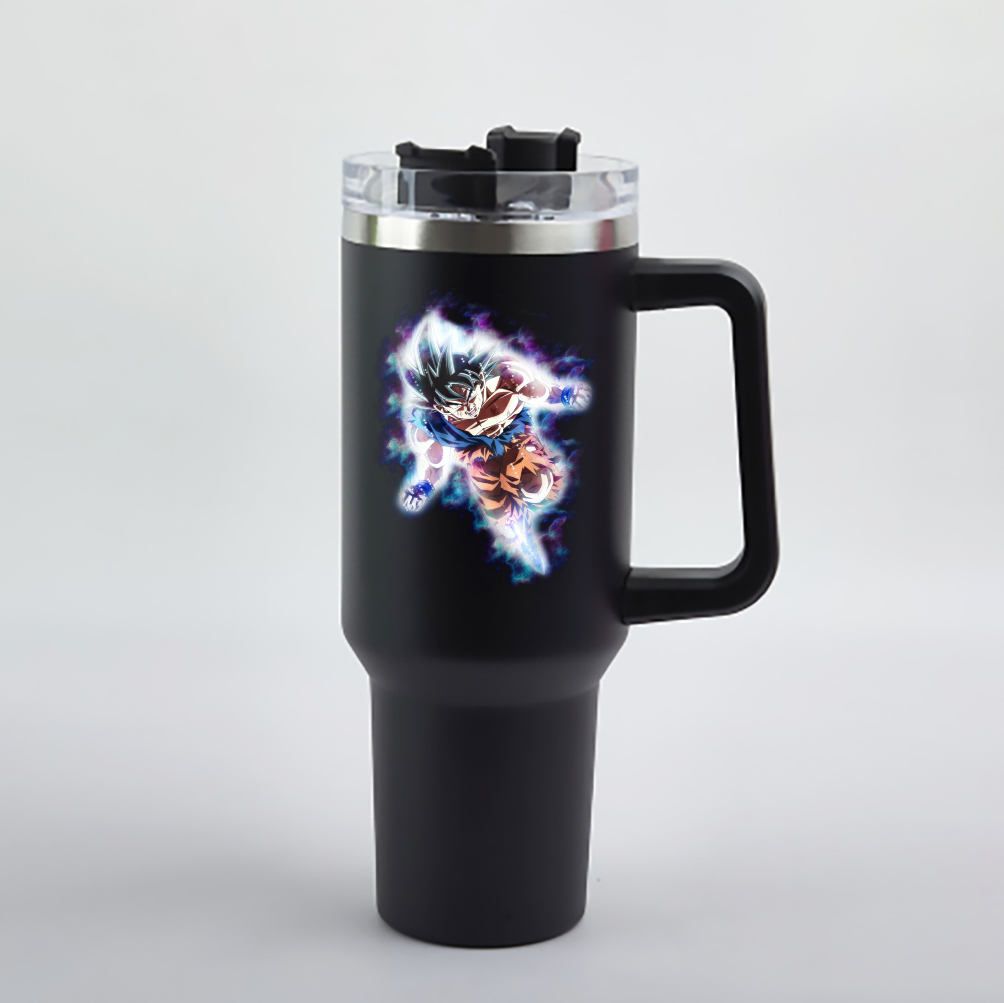（画像用） ドラゴンボール 孫悟空（そん ごくう）Son Goku カカロット DRAGON BALL Kakarotto 1200mL車用タンブラー - クリスタルステッカー（プラスチックストロー付き）