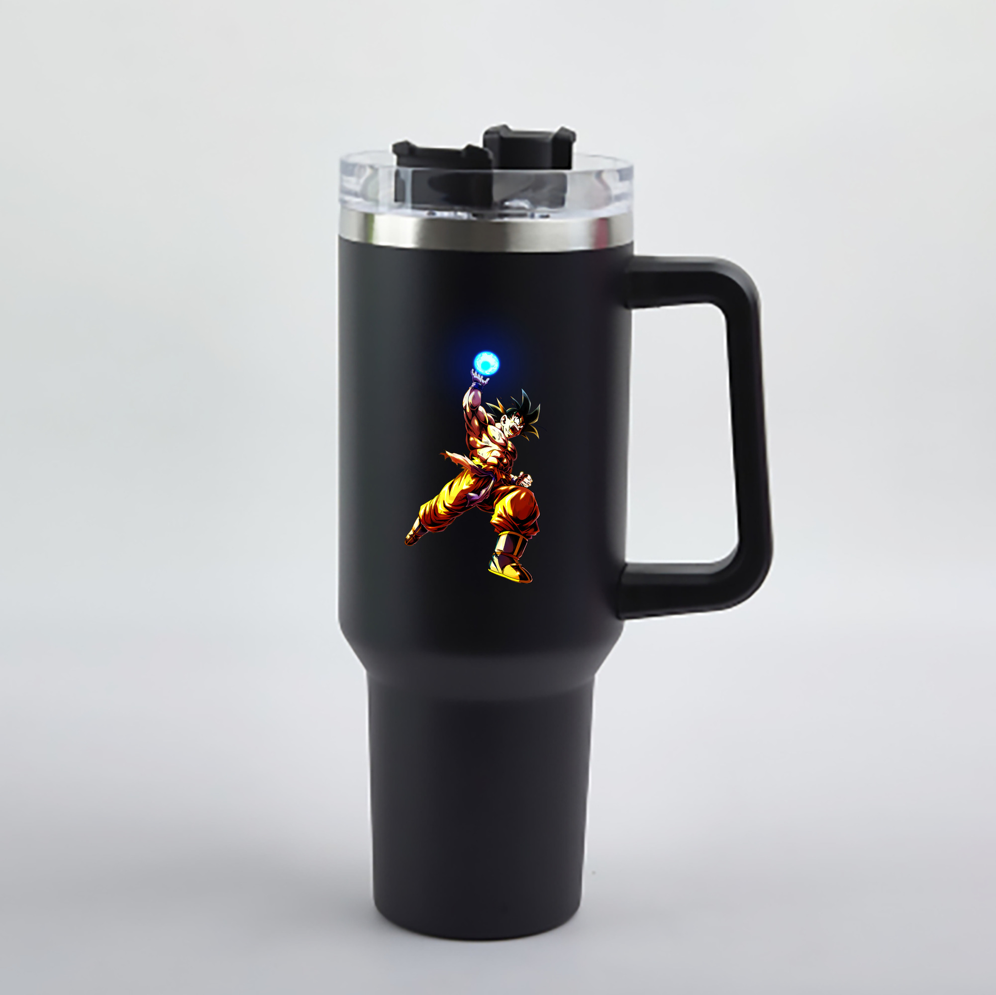 （画像用） ドラゴンボール 孫悟空（そん ごくう）Son Goku カカロット DRAGON BALL Kakarotto 1200mL車用タンブラー - クリスタルステッカー（プラスチックストロー付き）