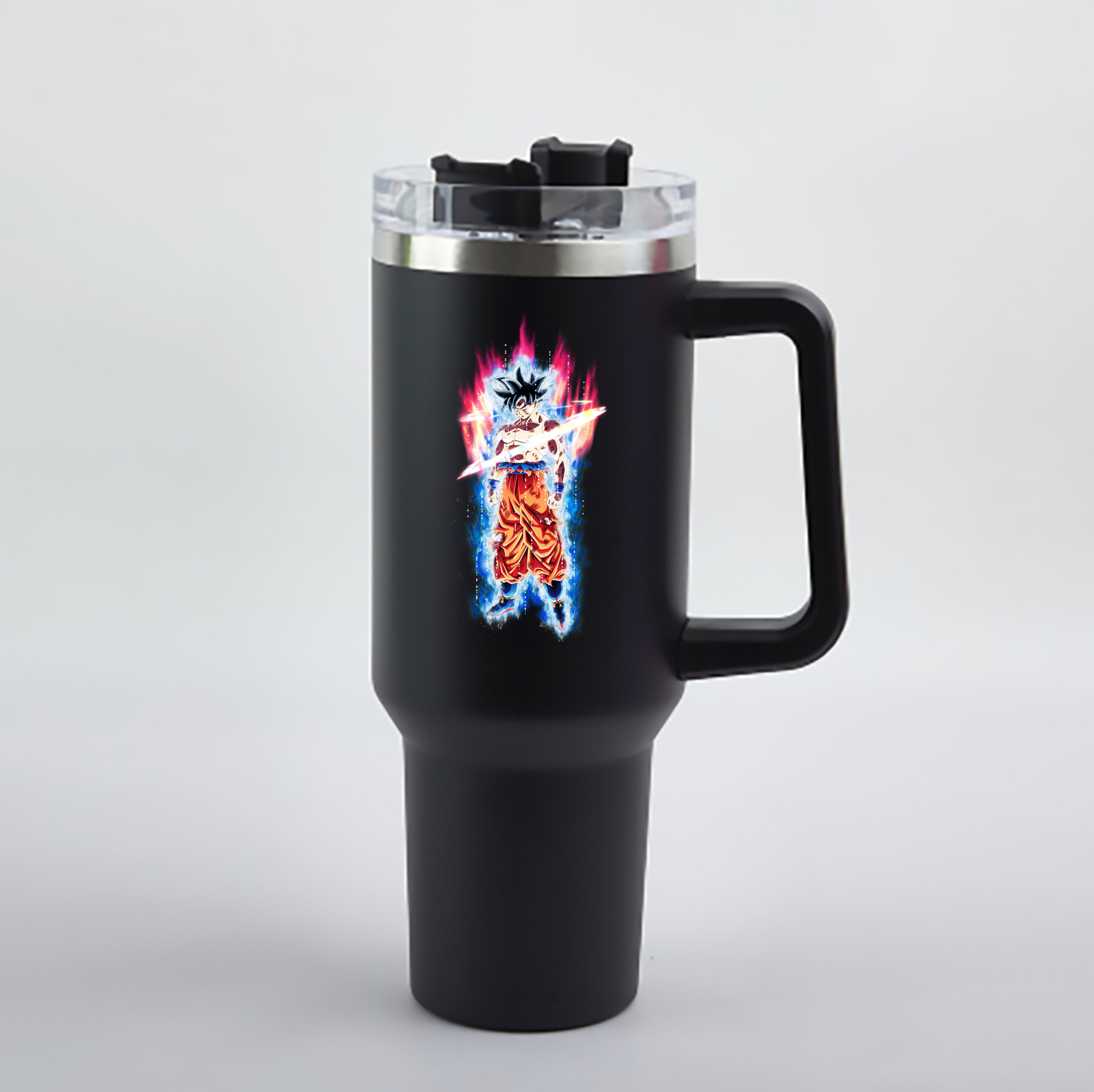 （画像用） ドラゴンボール 孫悟空（そん ごくう）Son Goku カカロット DRAGON BALL Kakarotto 1200mL車用タンブラー - クリスタルステッカー（プラスチックストロー付き）