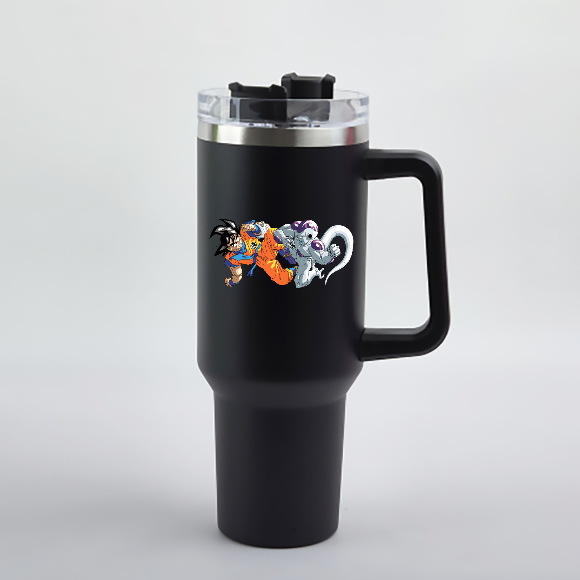 （画像用） ドラゴンボール 孫悟空（そん ごくう）Son Goku カカロット DRAGON BALL Kakarotto 1200mL車用タンブラー - クリスタルステッカー（プラスチックストロー付き）