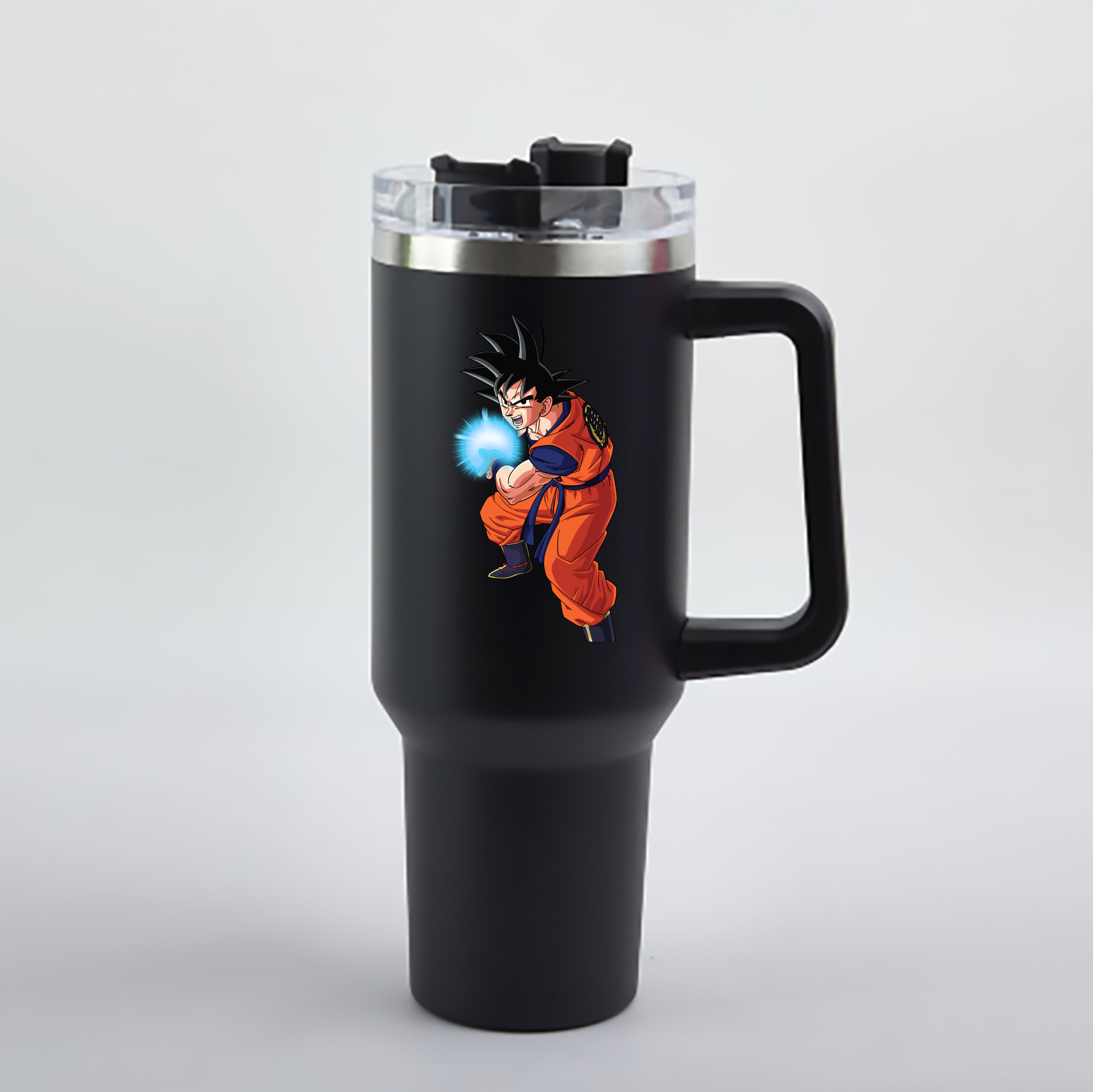 （画像用） ドラゴンボール 孫悟空（そん ごくう）Son Goku カカロット DRAGON BALL Kakarotto 1200mL車用タンブラー - クリスタルステッカー（プラスチックストロー付き）