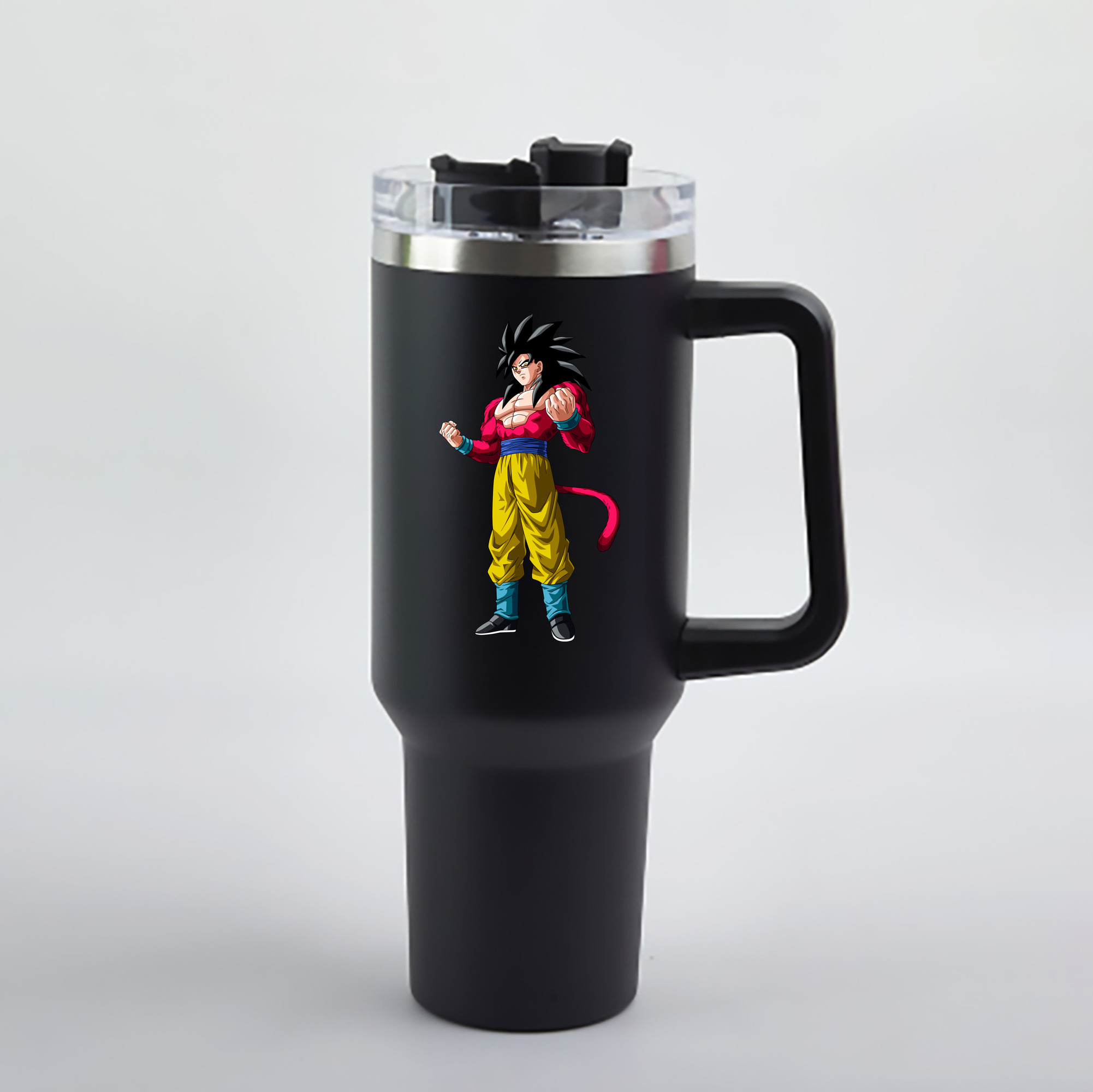 （画像用） ドラゴンボール 孫悟空（そん ごくう）Son Goku カカロット DRAGON BALL Kakarotto 1200mL車用タンブラー - クリスタルステッカー（プラスチックストロー付き）