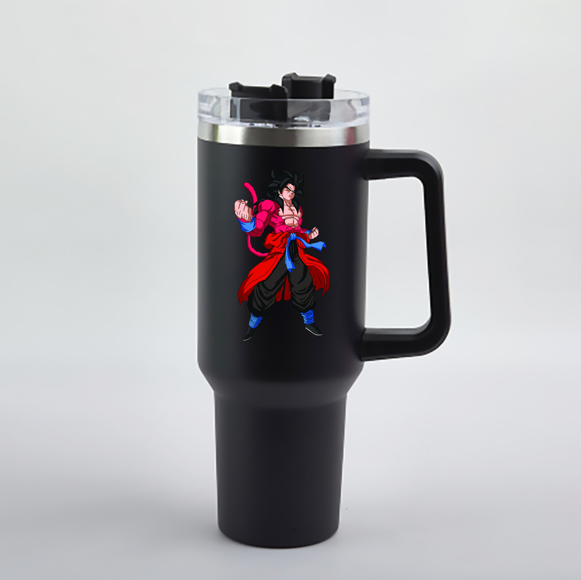 （画像用） ドラゴンボール 孫悟空（そん ごくう）Son Goku カカロット DRAGON BALL Kakarotto 1200mL車用タンブラー - クリスタルステッカー（プラスチックストロー付き）