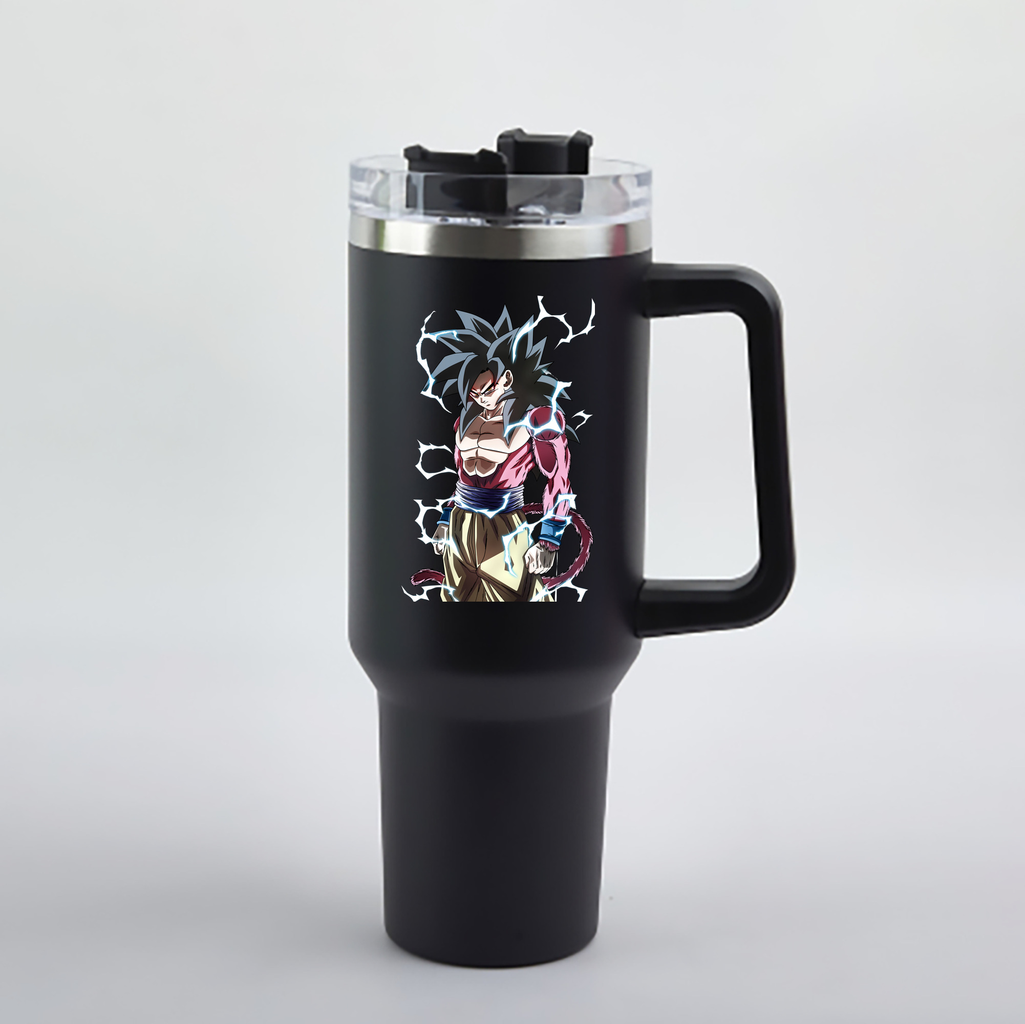 （画像用） ドラゴンボール 孫悟空（そん ごくう）Son Goku カカロット DRAGON BALL Kakarotto 1200mL車用タンブラー - クリスタルステッカー（プラスチックストロー付き）