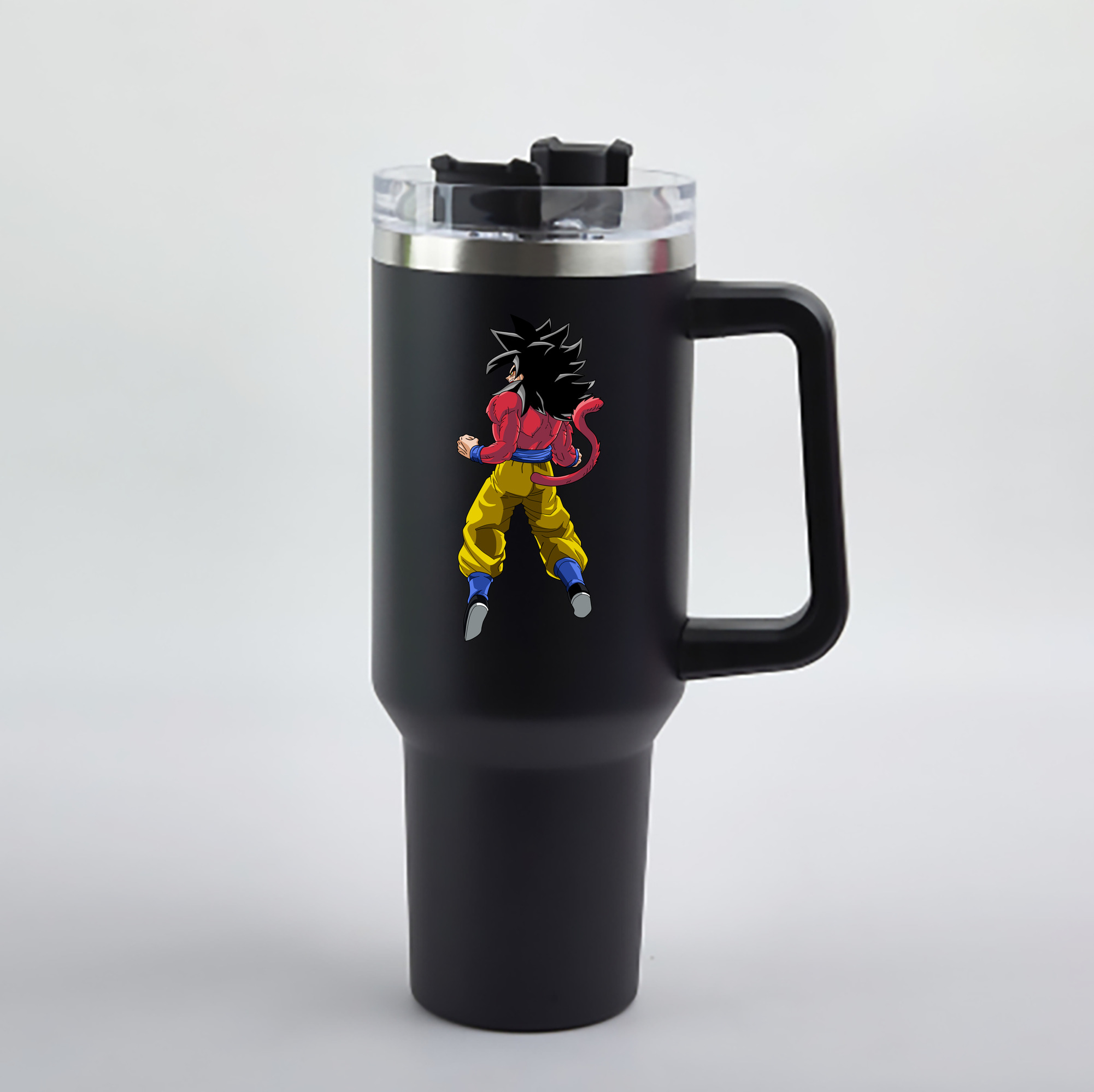 （画像用） ドラゴンボール 孫悟空（そん ごくう）Son Goku カカロット DRAGON BALL Kakarotto 1200mL車用タンブラー - クリスタルステッカー（プラスチックストロー付き）