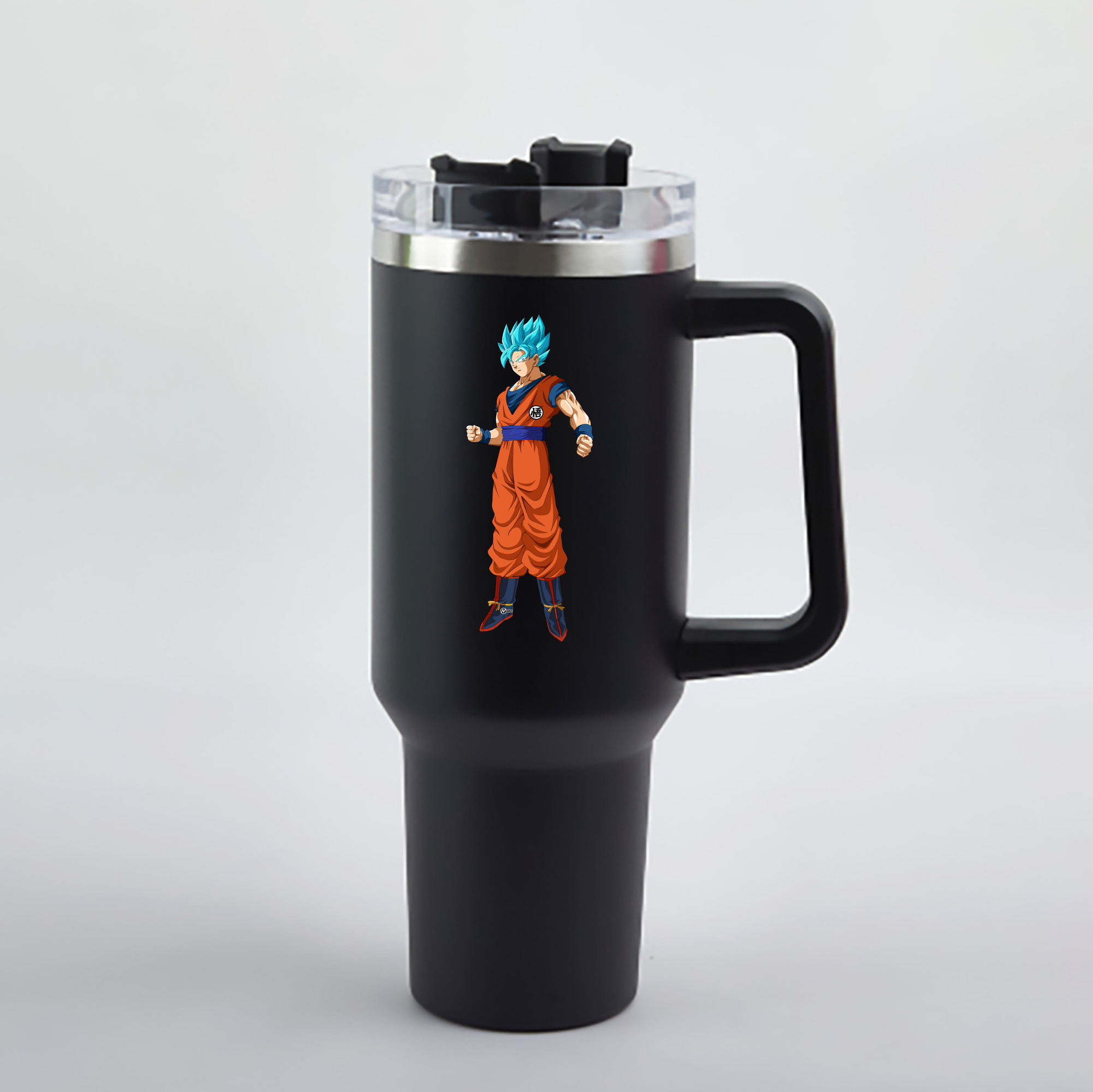 （画像用） ドラゴンボール 孫悟空（そん ごくう）Son Goku カカロット DRAGON BALL Kakarotto 1200mL車用タンブラー - クリスタルステッカー（プラスチックストロー付き）