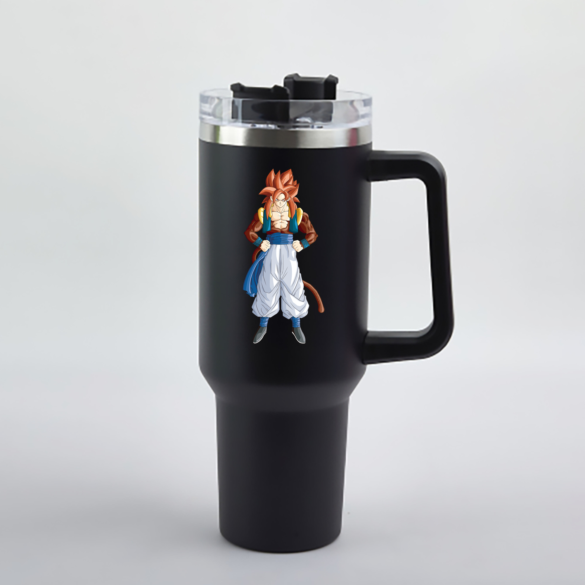 （画像用） ドラゴンボール 孫悟空（そん ごくう）Son Goku カカロット DRAGON BALL Kakarotto 1200mL車用タンブラー - クリスタルステッカー（プラスチックストロー付き）