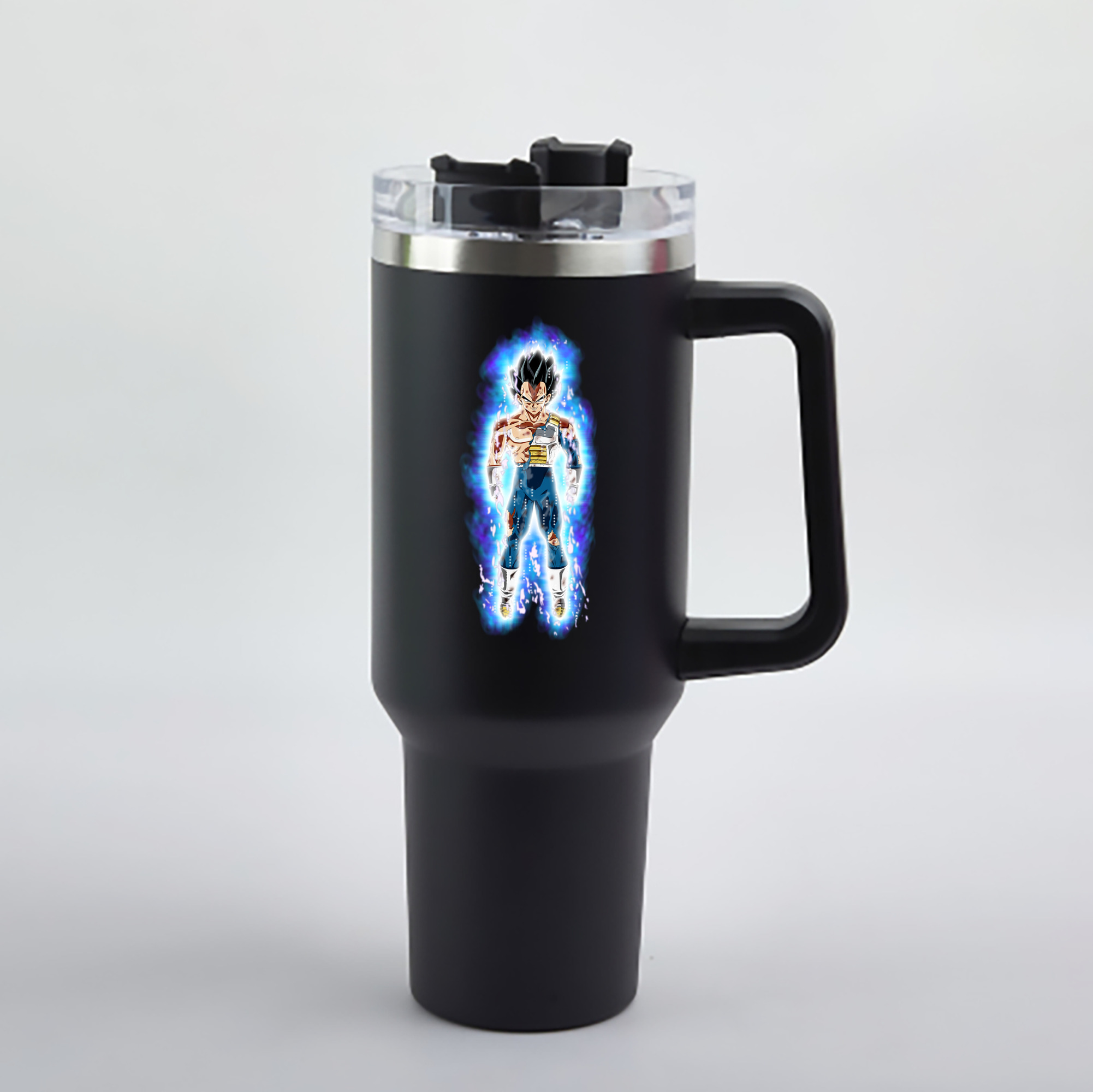 （画像用） ドラゴンボール ベジータ四世（Bejīta Yonsei）DRAGON BALL Vegeta IV 1200mL車用タンブラー - クリスタルステッカー（プラスチックストロー付き）