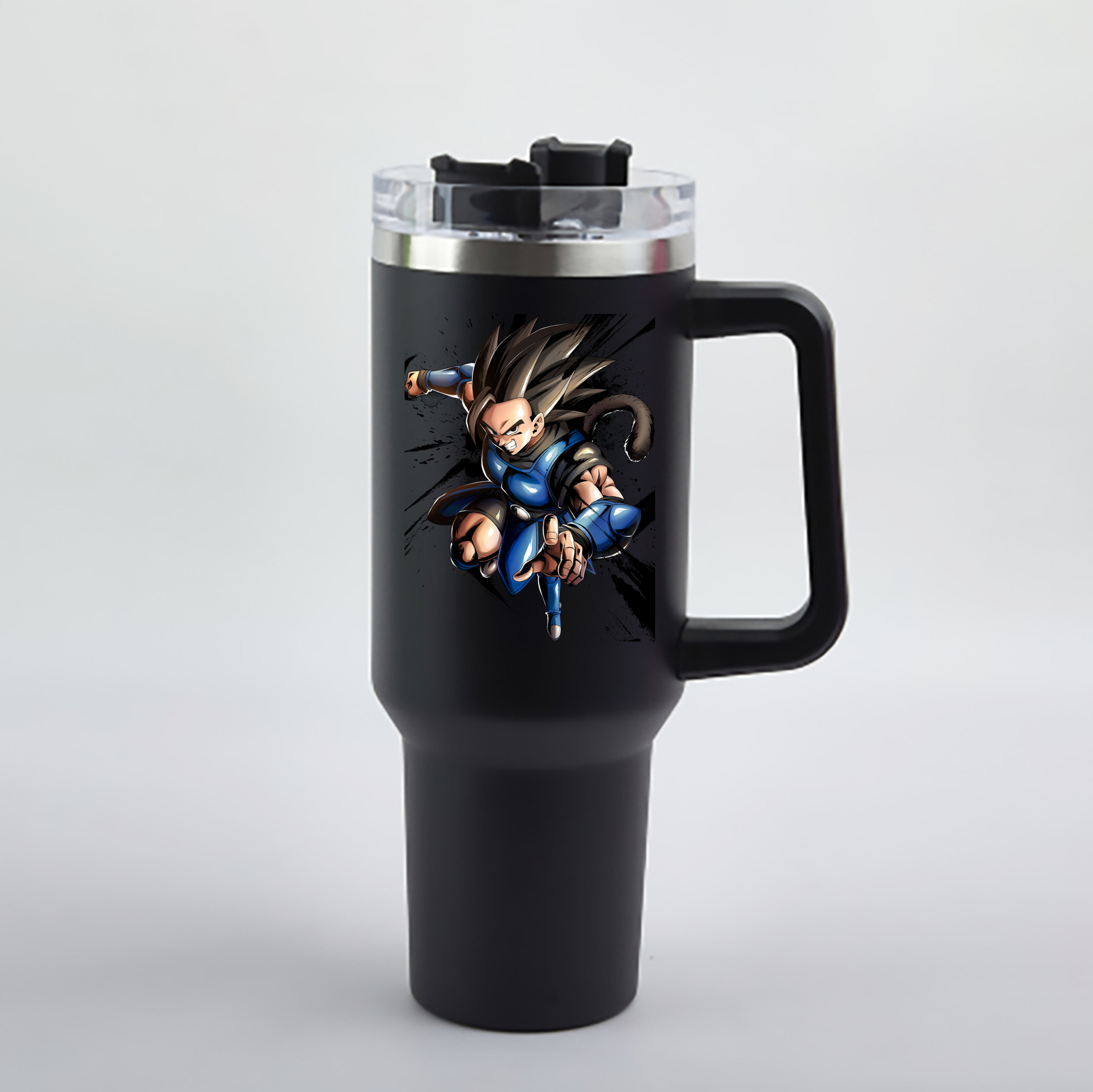 （画像用） ドラゴンボール ベジータ四世（Bejīta Yonsei）DRAGON BALL Vegeta IV 1200mL車用タンブラー - クリスタルステッカー（プラスチックストロー付き）