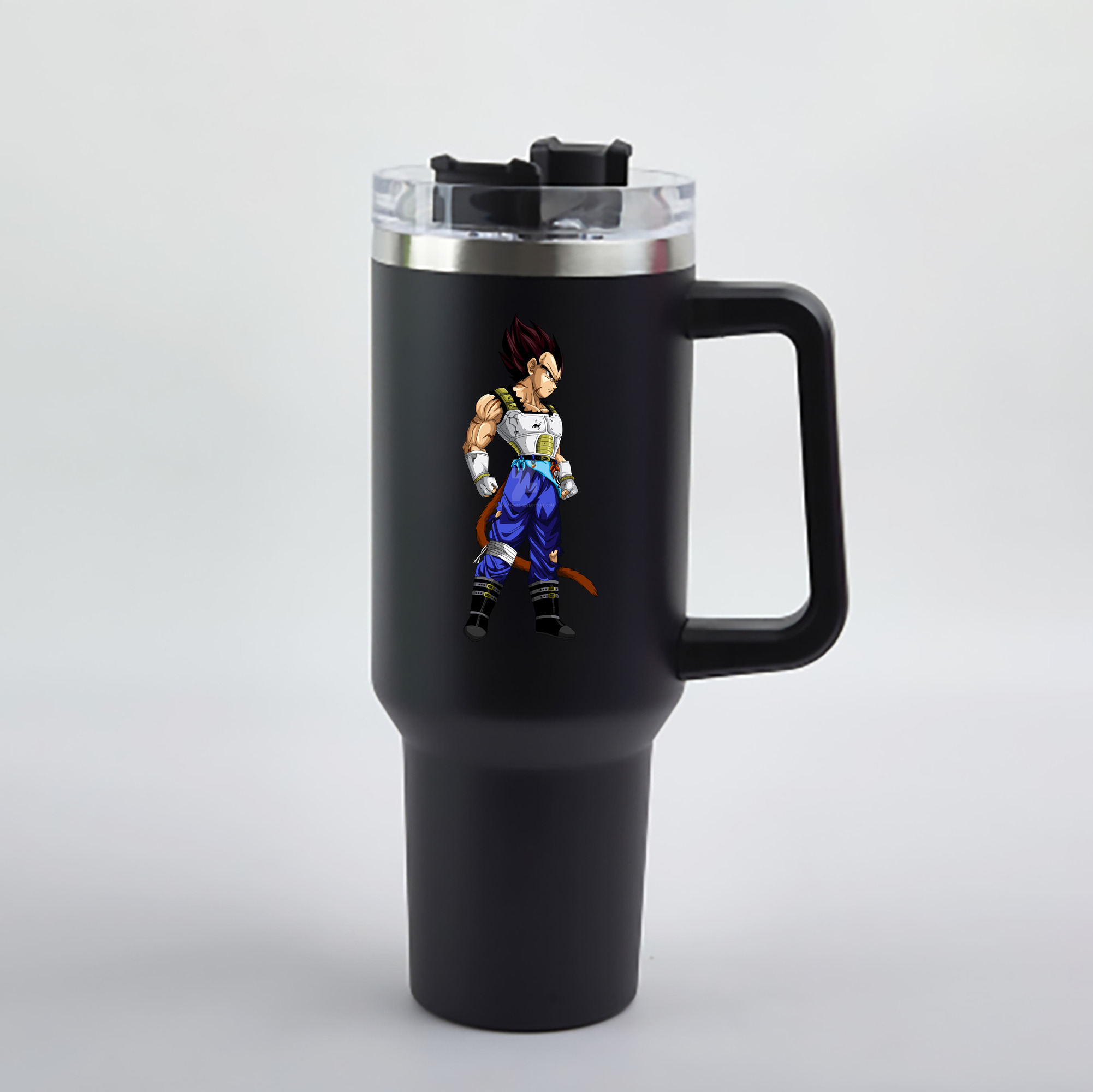 （画像用） ドラゴンボール ベジータ四世（Bejīta Yonsei）DRAGON BALL Vegeta IV 1200mL車用タンブラー - クリスタルステッカー（プラスチックストロー付き）