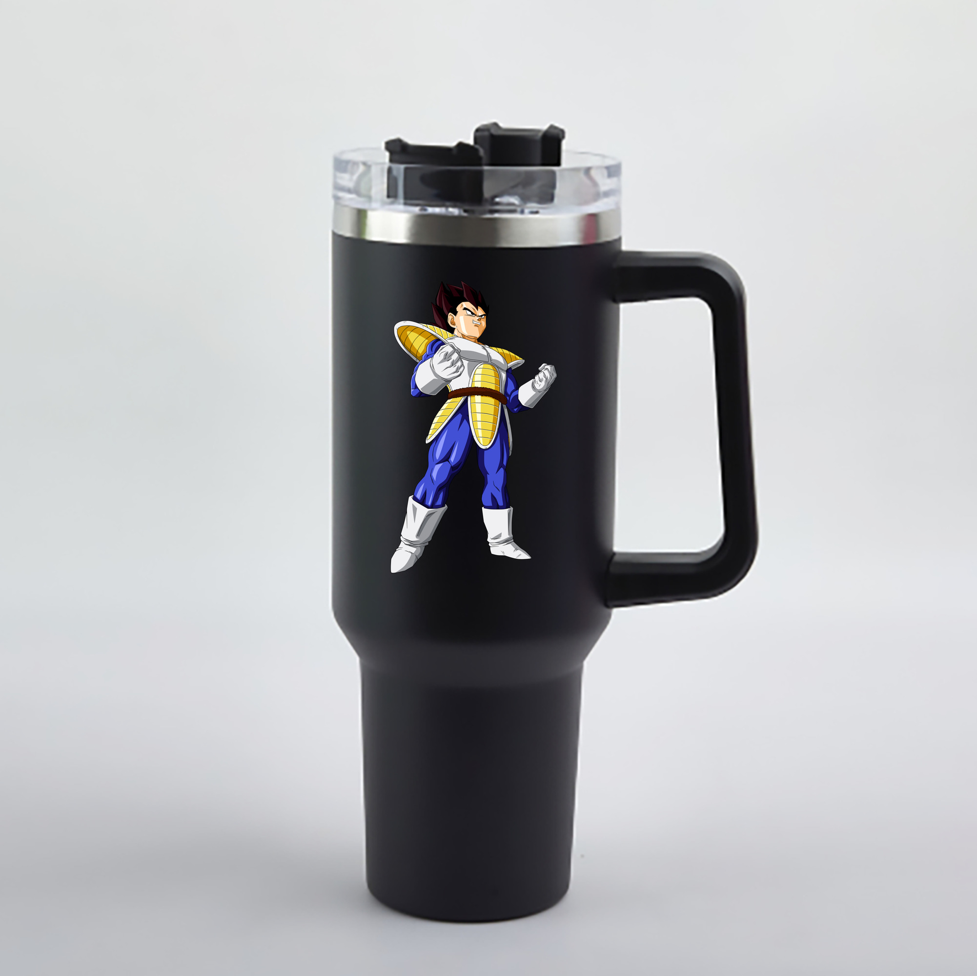 （画像用） ドラゴンボール ベジータ四世（Bejīta Yonsei）DRAGON BALL Vegeta IV 1200mL車用タンブラー - クリスタルステッカー（プラスチックストロー付き）