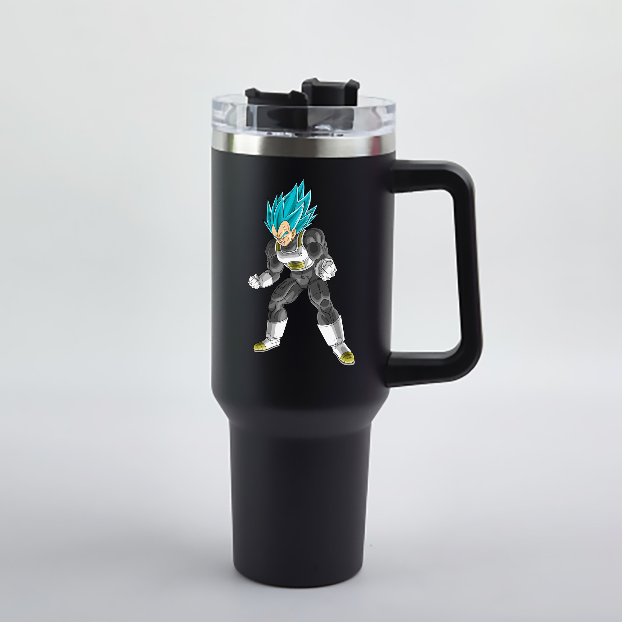 （画像用） ドラゴンボール ベジータ四世（Bejīta Yonsei）DRAGON BALL Vegeta IV 1200mL車用タンブラー - クリスタルステッカー（プラスチックストロー付き）