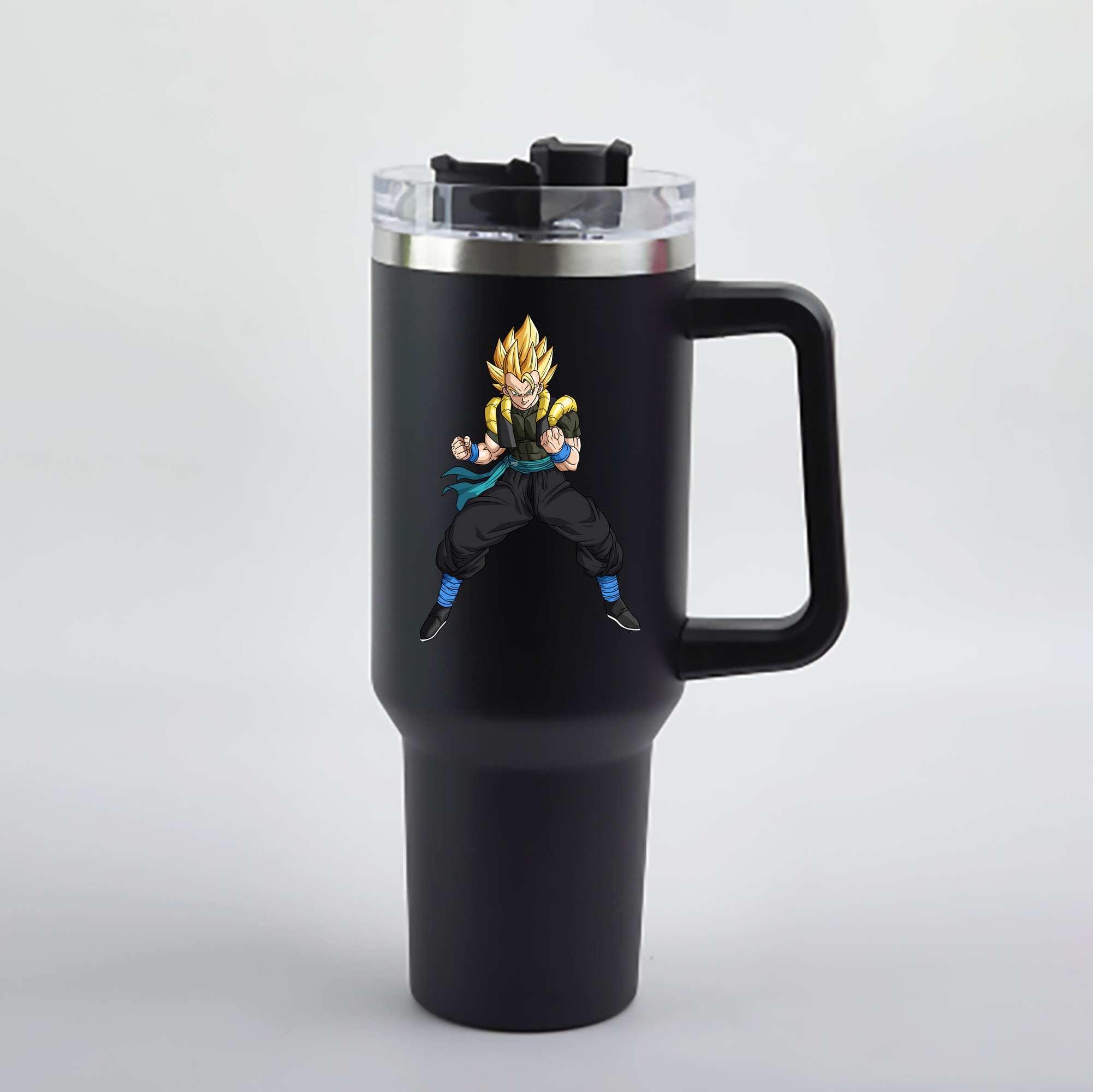 （画像用） ドラゴンボール ベジータ四世（Bejīta Yonsei）DRAGON BALL Vegeta IV 1200mL車用タンブラー - クリスタルステッカー（プラスチックストロー付き）