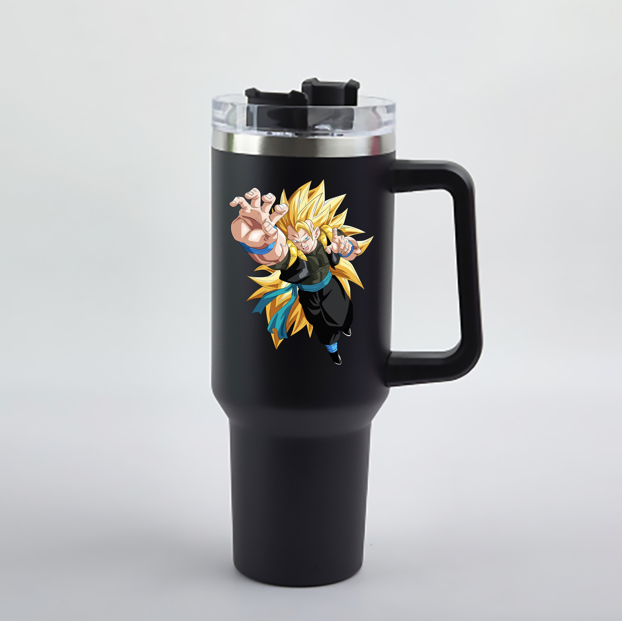 （画像用） ドラゴンボール ベジータ四世（Bejīta Yonsei）DRAGON BALL Vegeta IV 1200mL車用タンブラー - クリスタルステッカー（プラスチックストロー付き）