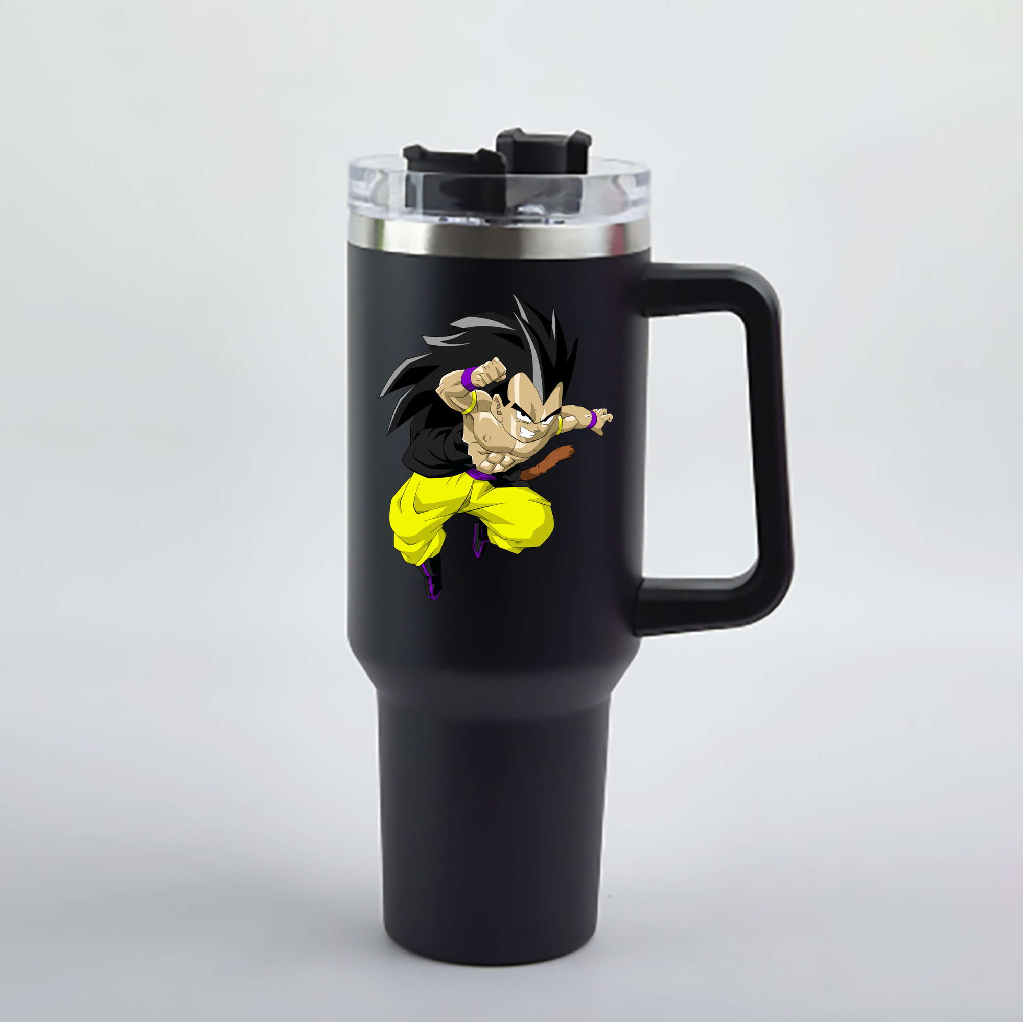 （画像用） ドラゴンボール ベジータ四世（Bejīta Yonsei）DRAGON BALL Vegeta IV 1200mL車用タンブラー - クリスタルステッカー（プラスチックストロー付き）