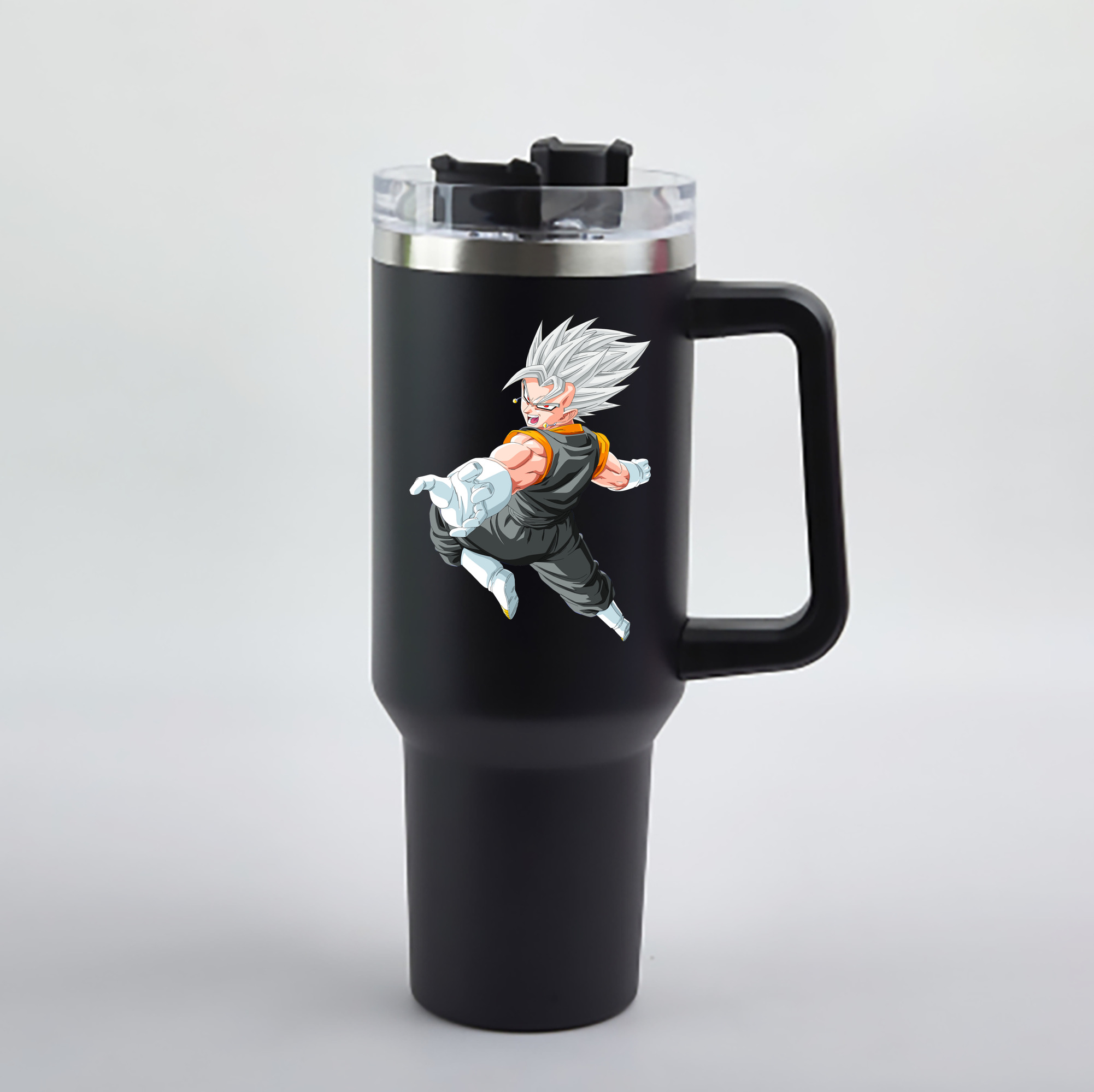 （画像用） ドラゴンボール ベジータ四世（Bejīta Yonsei）DRAGON BALL Vegeta IV 1200mL車用タンブラー - クリスタルステッカー（プラスチックストロー付き）