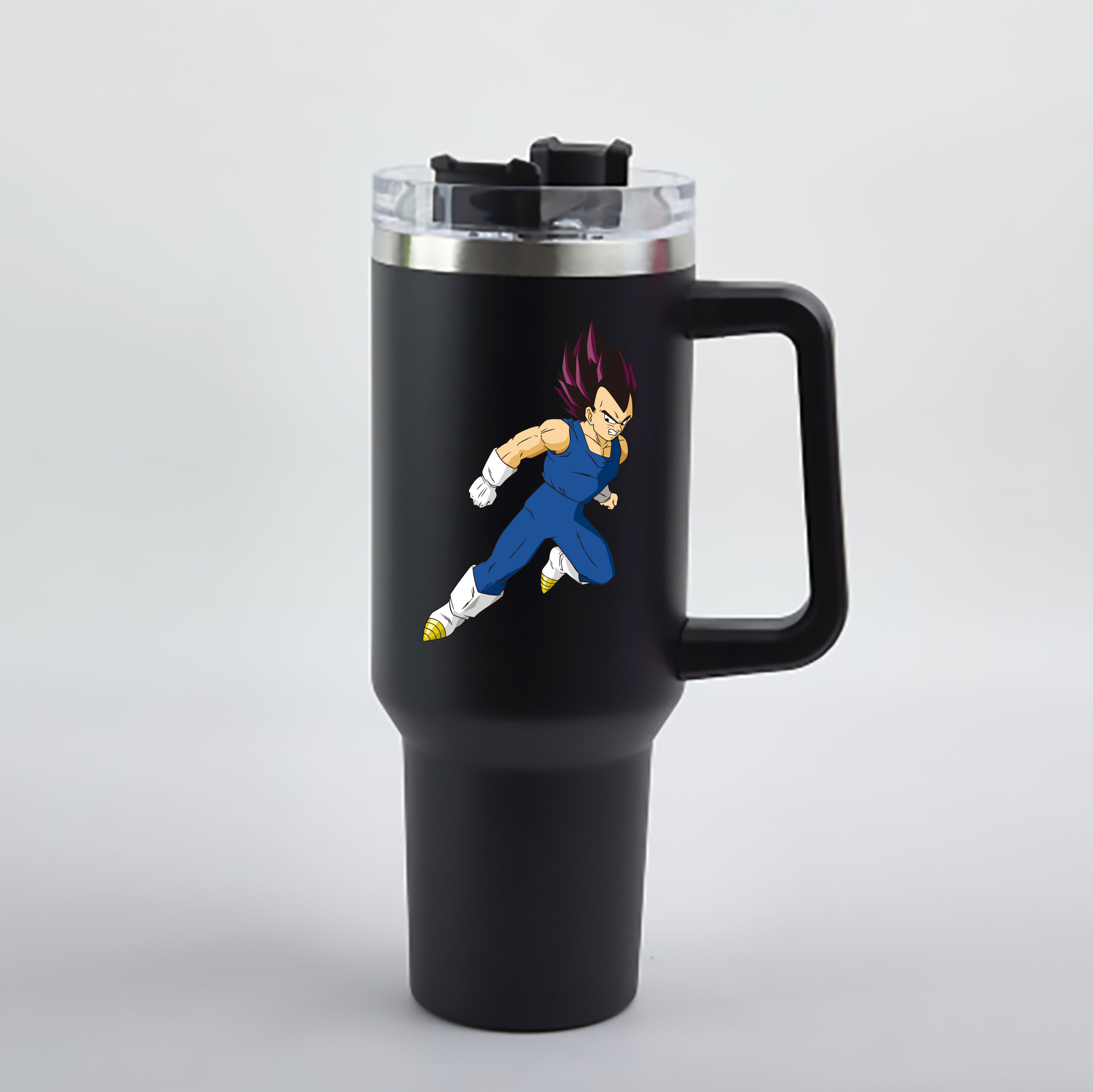 （画像用） ドラゴンボール ベジータ四世（Bejīta Yonsei）DRAGON BALL Vegeta IV 1200mL車用タンブラー - クリスタルステッカー（プラスチックストロー付き）