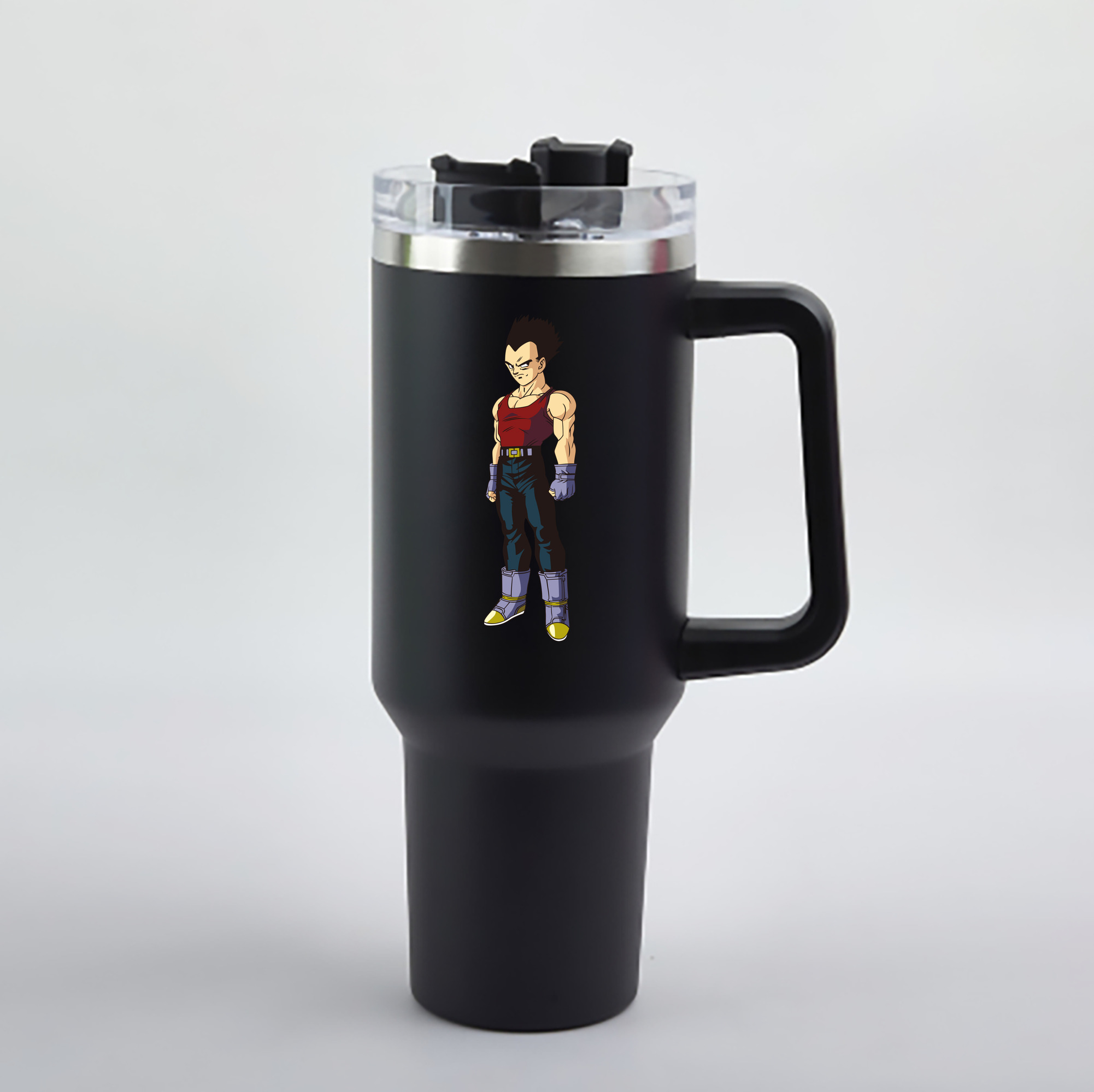 （画像用） ドラゴンボール ベジータ四世（Bejīta Yonsei）DRAGON BALL Vegeta IV 1200mL車用タンブラー - クリスタルステッカー（プラスチックストロー付き）