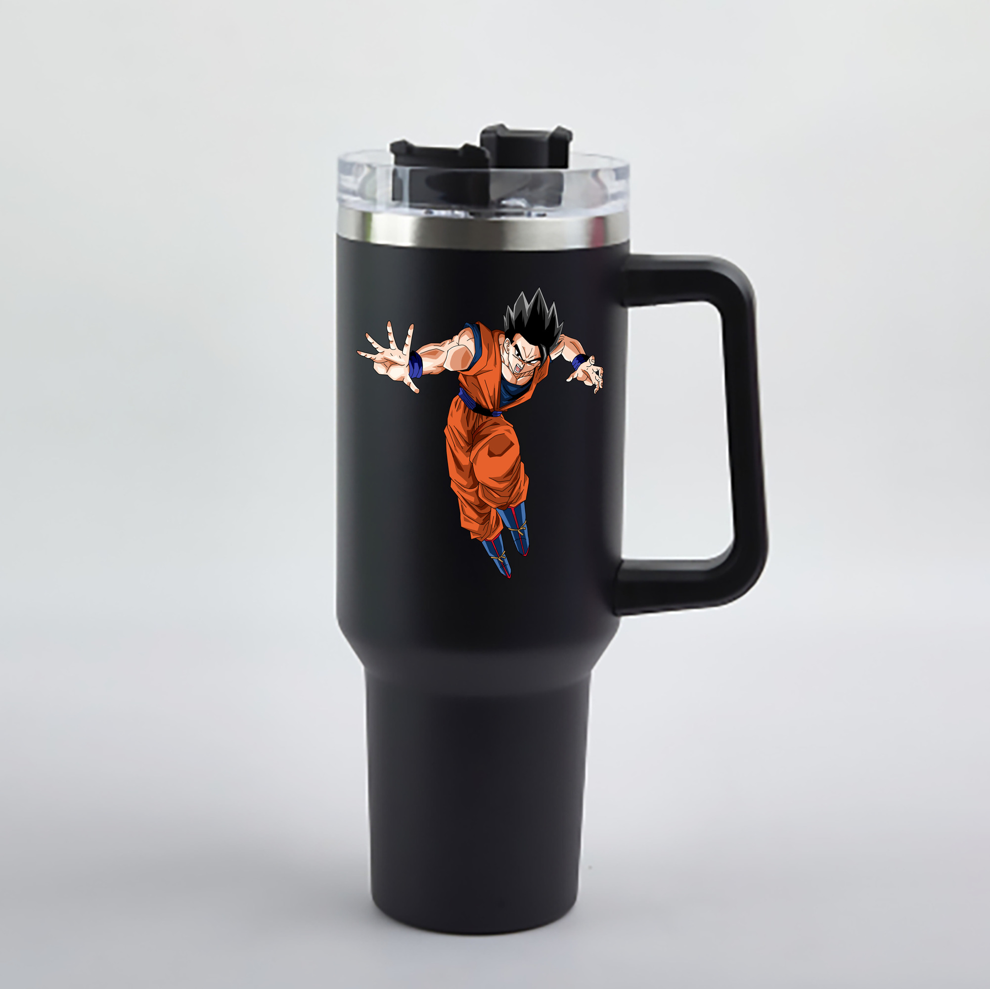 （画像用） ドラゴンボール 孫 悟飯（そんごはん）DRAGON BALL Son Gohan 1200mL車用タンブラー - クリスタルステッカー（プラスチックストロー付き）