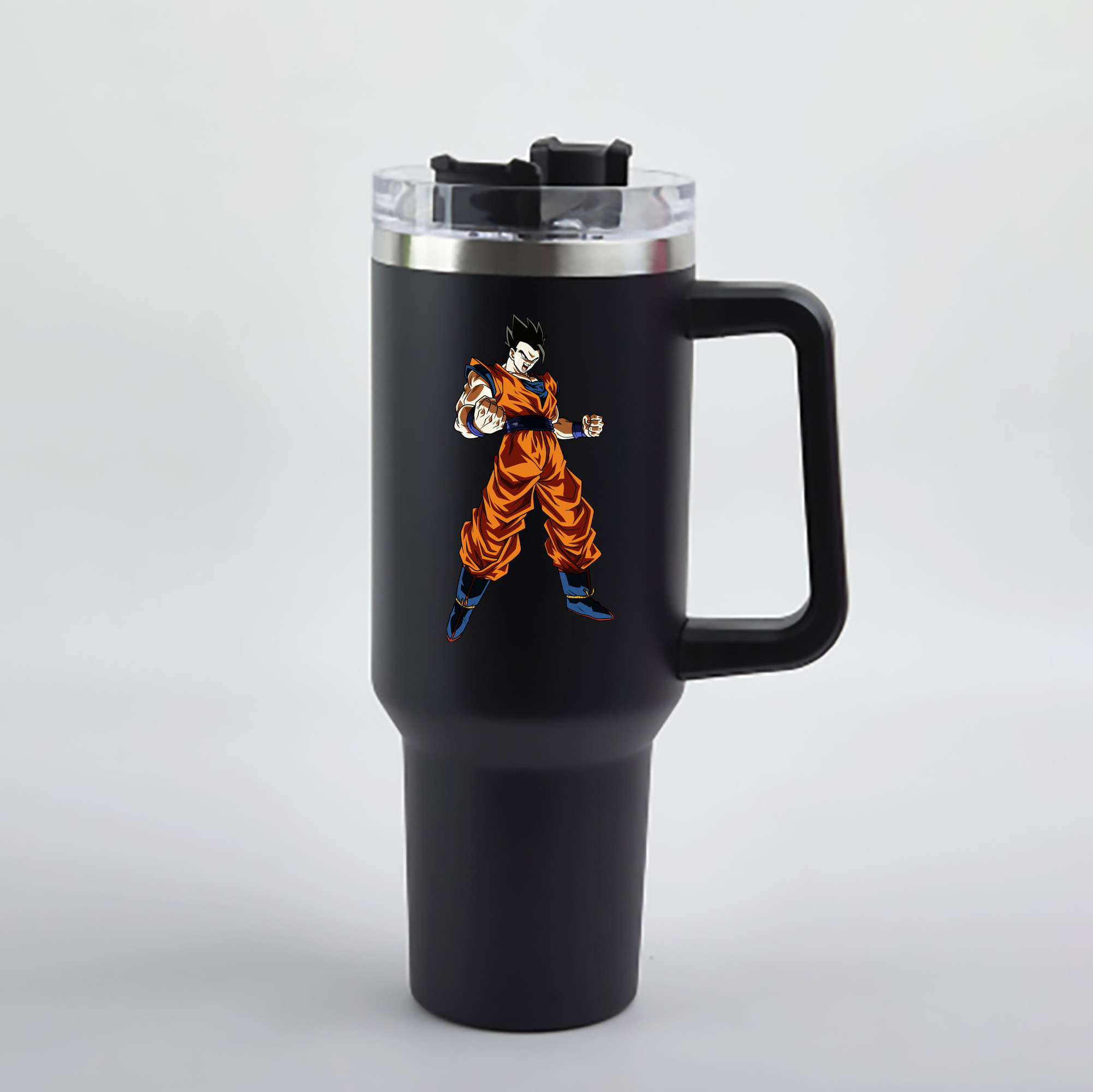 （画像用） ドラゴンボール 孫 悟飯（そんごはん）DRAGON BALL Son Gohan 1200mL車用タンブラー - クリスタルステッカー（プラスチックストロー付き）