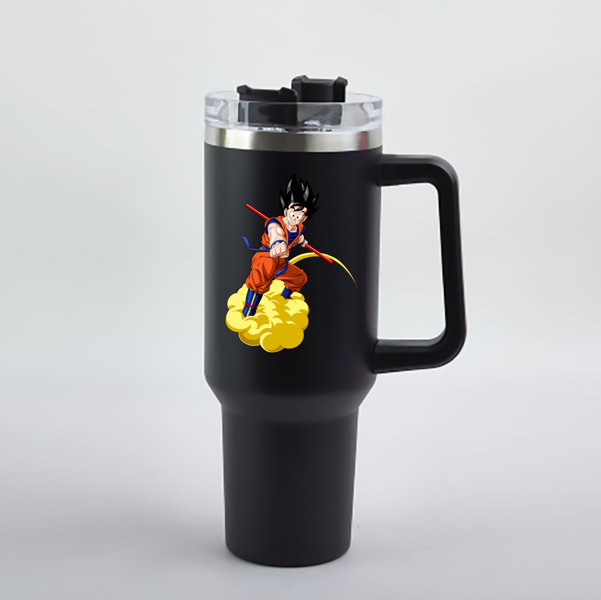 （画像用） ドラゴンボール 孫 悟飯（そんごはん）DRAGON BALL Son Gohan 1200mL車用タンブラー - クリスタルステッカー（プラスチックストロー付き）