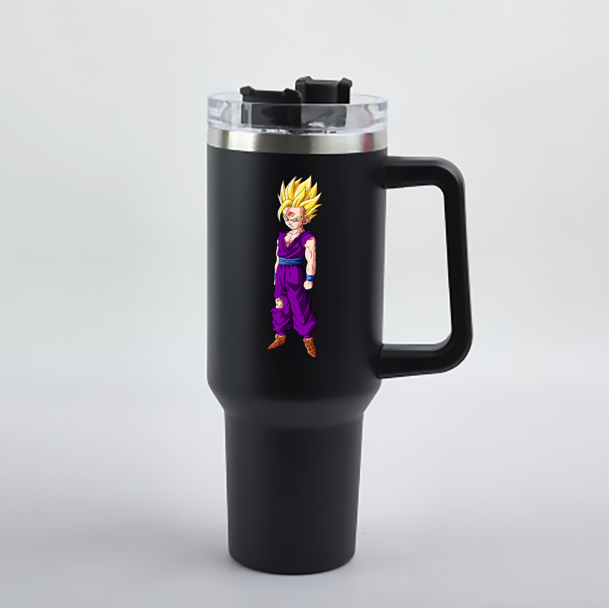（画像用） ドラゴンボール 孫 悟飯（そんごはん）DRAGON BALL Son Gohan 1200mL車用タンブラー - クリスタルステッカー（プラスチックストロー付き）