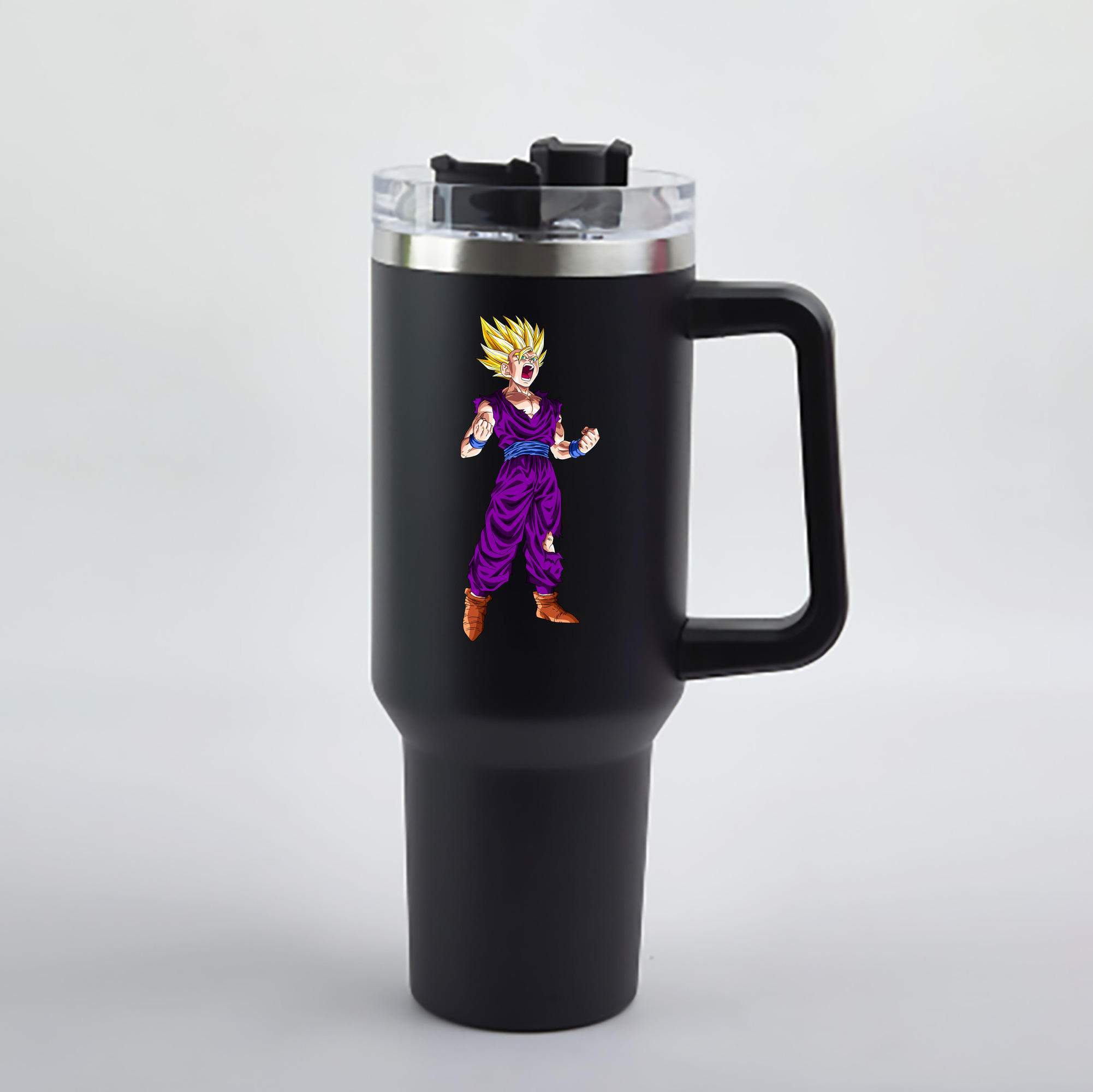 （画像用） ドラゴンボール 孫 悟飯（そんごはん）DRAGON BALL Son Gohan 1200mL車用タンブラー - クリスタルステッカー（プラスチックストロー付き）