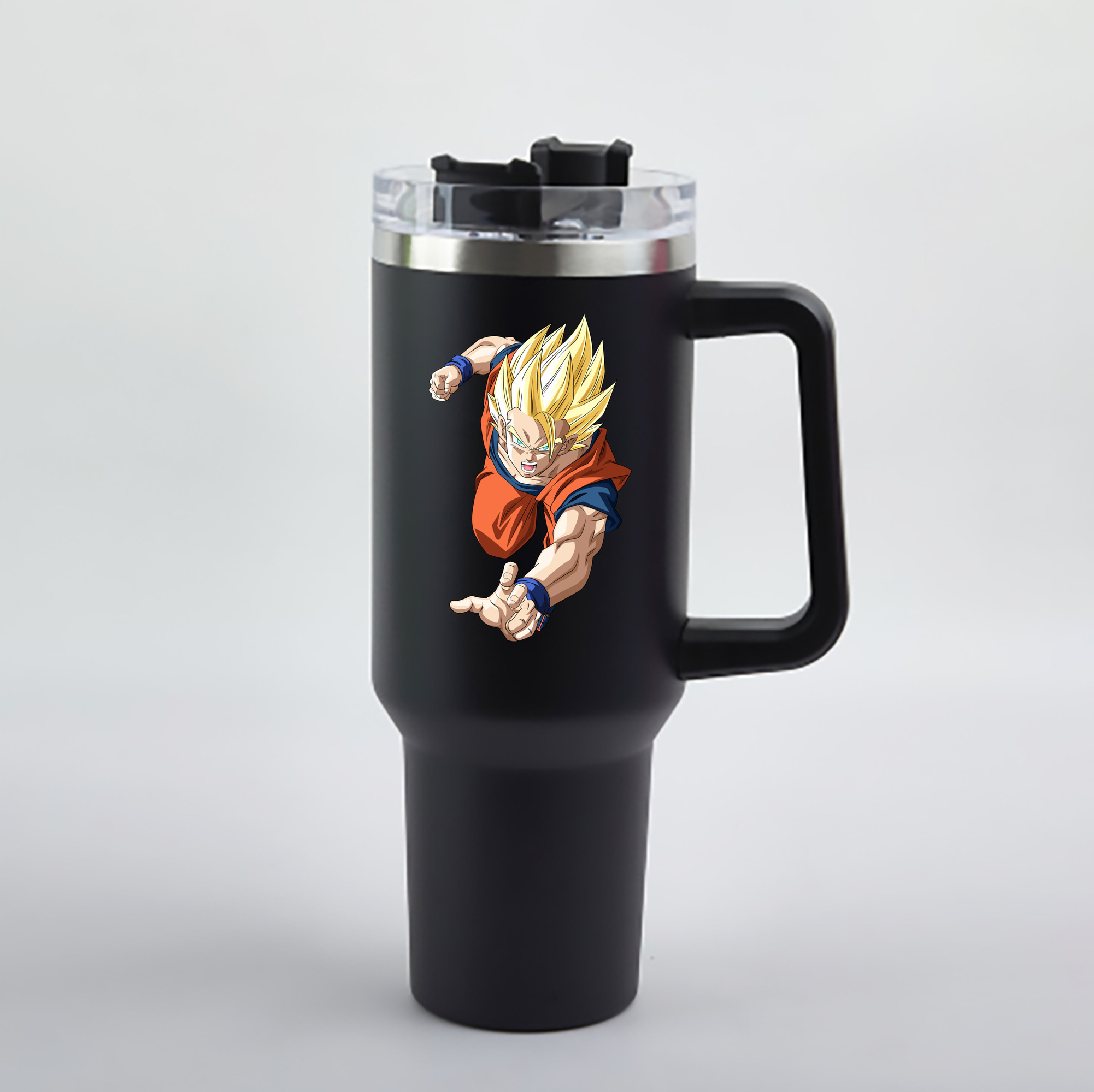 （画像用） ドラゴンボール 孫 悟飯（そんごはん）DRAGON BALL Son Gohan 1200mL車用タンブラー - クリスタルステッカー（プラスチックストロー付き）