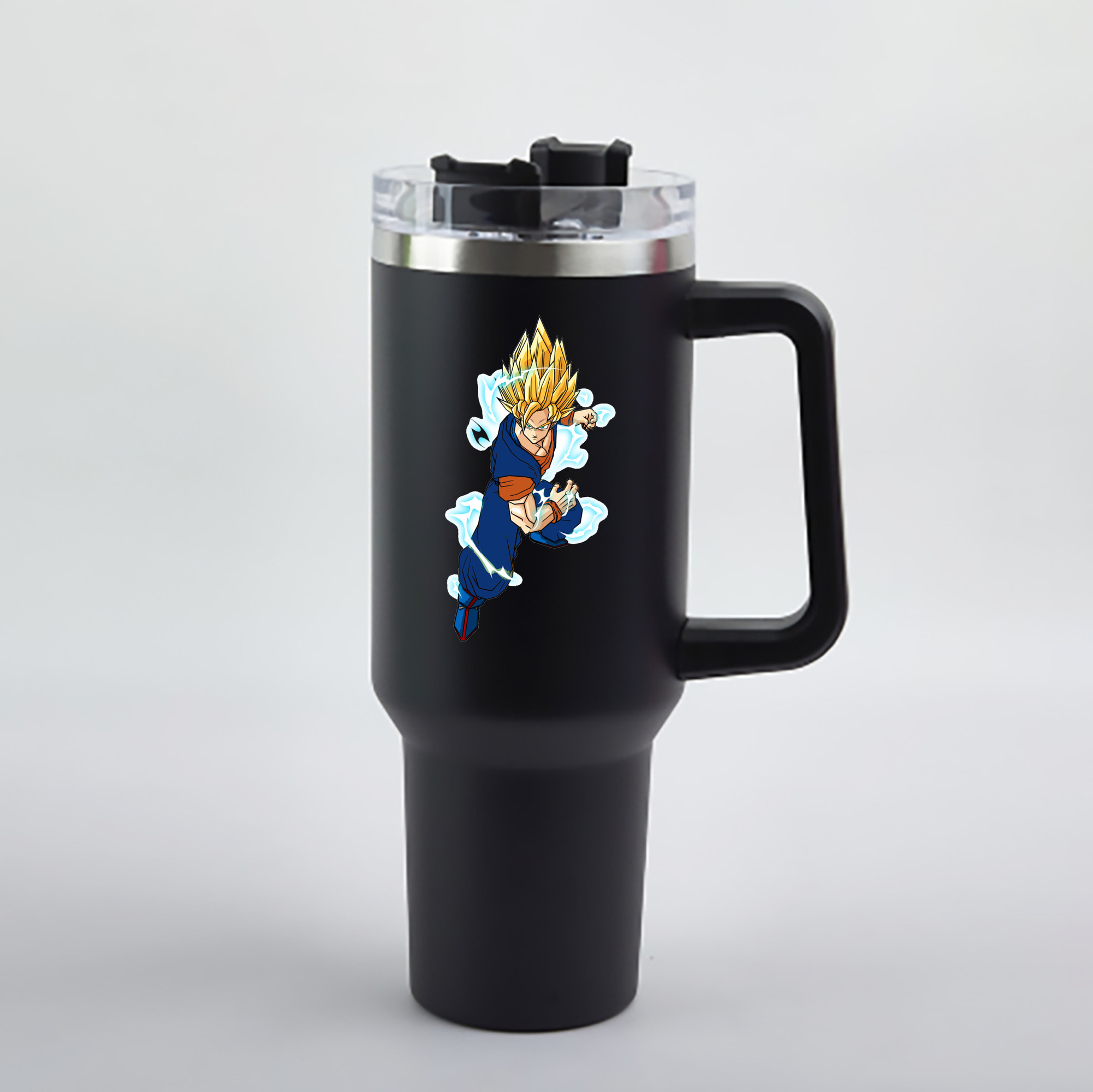 （画像用） ドラゴンボール 孫 悟飯（そんごはん）DRAGON BALL Son Gohan 1200mL車用タンブラー - クリスタルステッカー（プラスチックストロー付き）