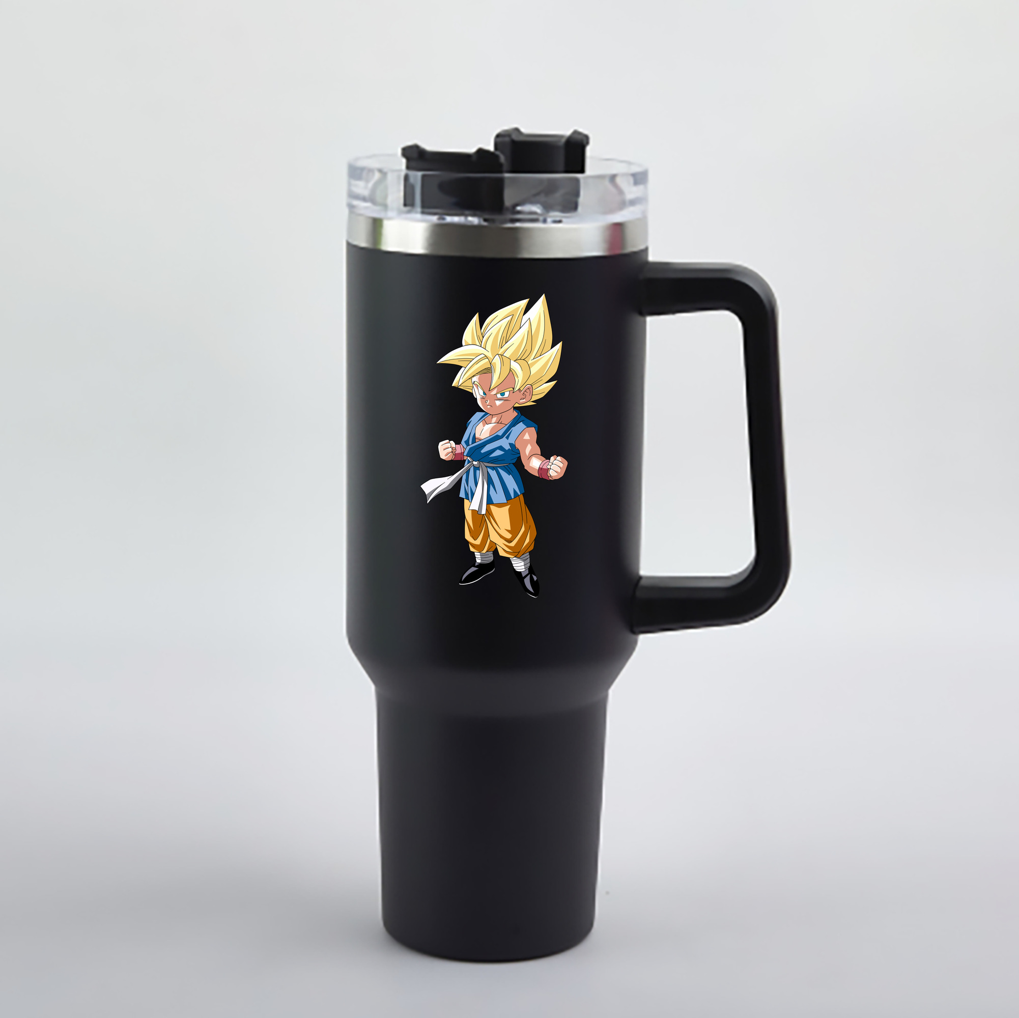 （画像用） ドラゴンボール 孫 悟飯（そんごはん）DRAGON BALL Son Gohan 1200mL車用タンブラー - クリスタルステッカー（プラスチックストロー付き）